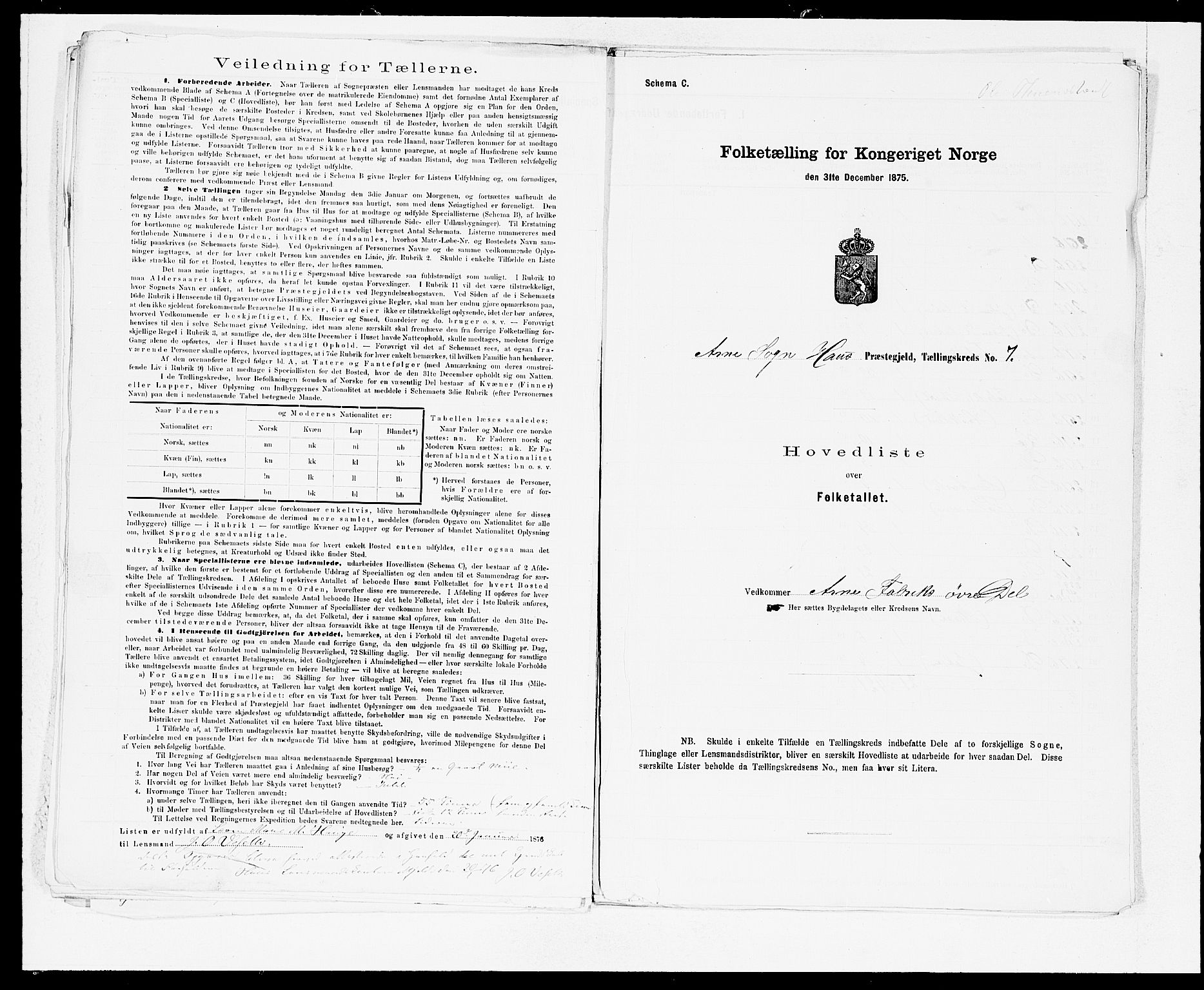 SAB, 1875 census for 1250P Haus, 1875, p. 14