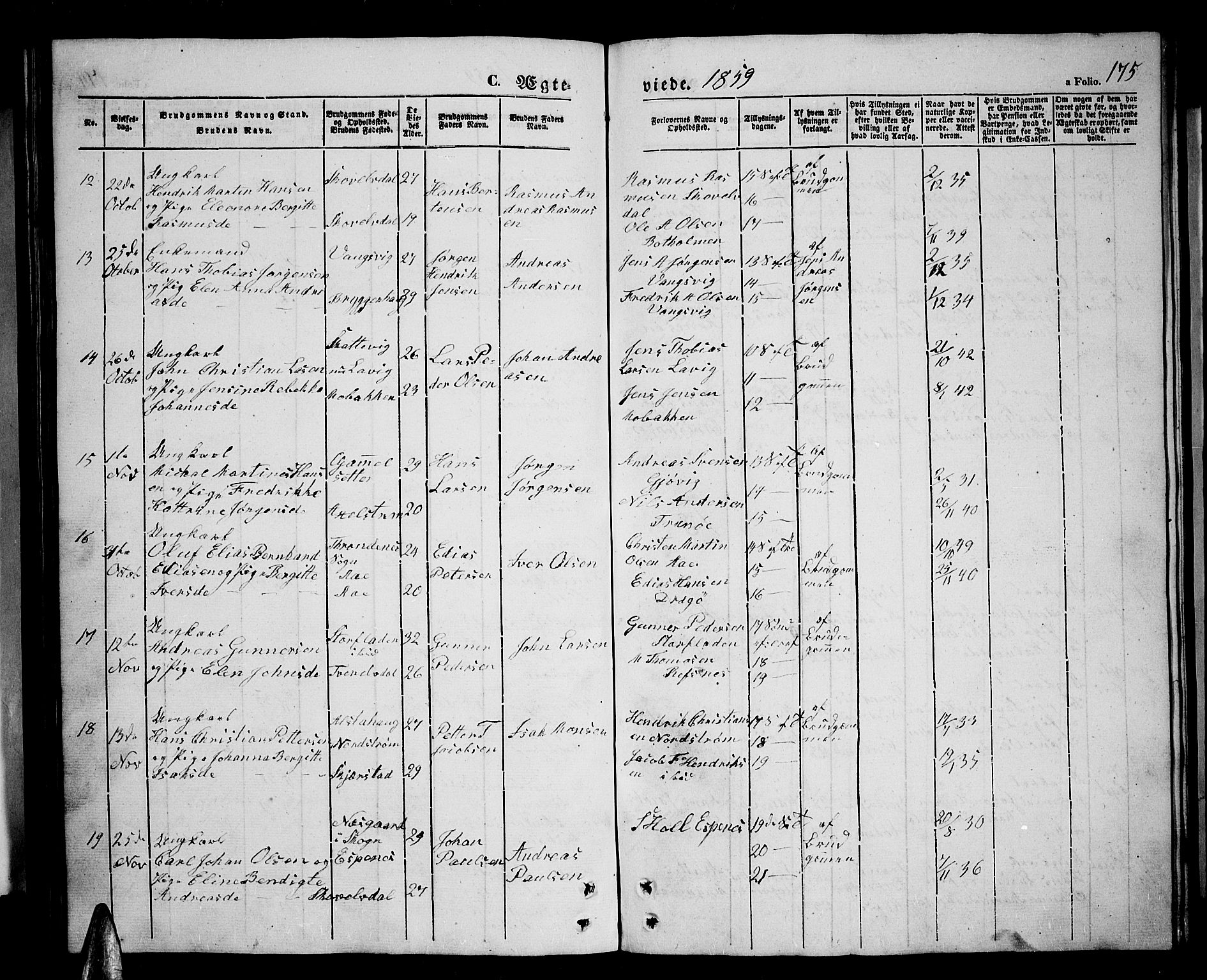Tranøy sokneprestkontor, SATØ/S-1313/I/Ia/Iab/L0002klokker: Parish register (copy) no. 2, 1847-1860, p. 175