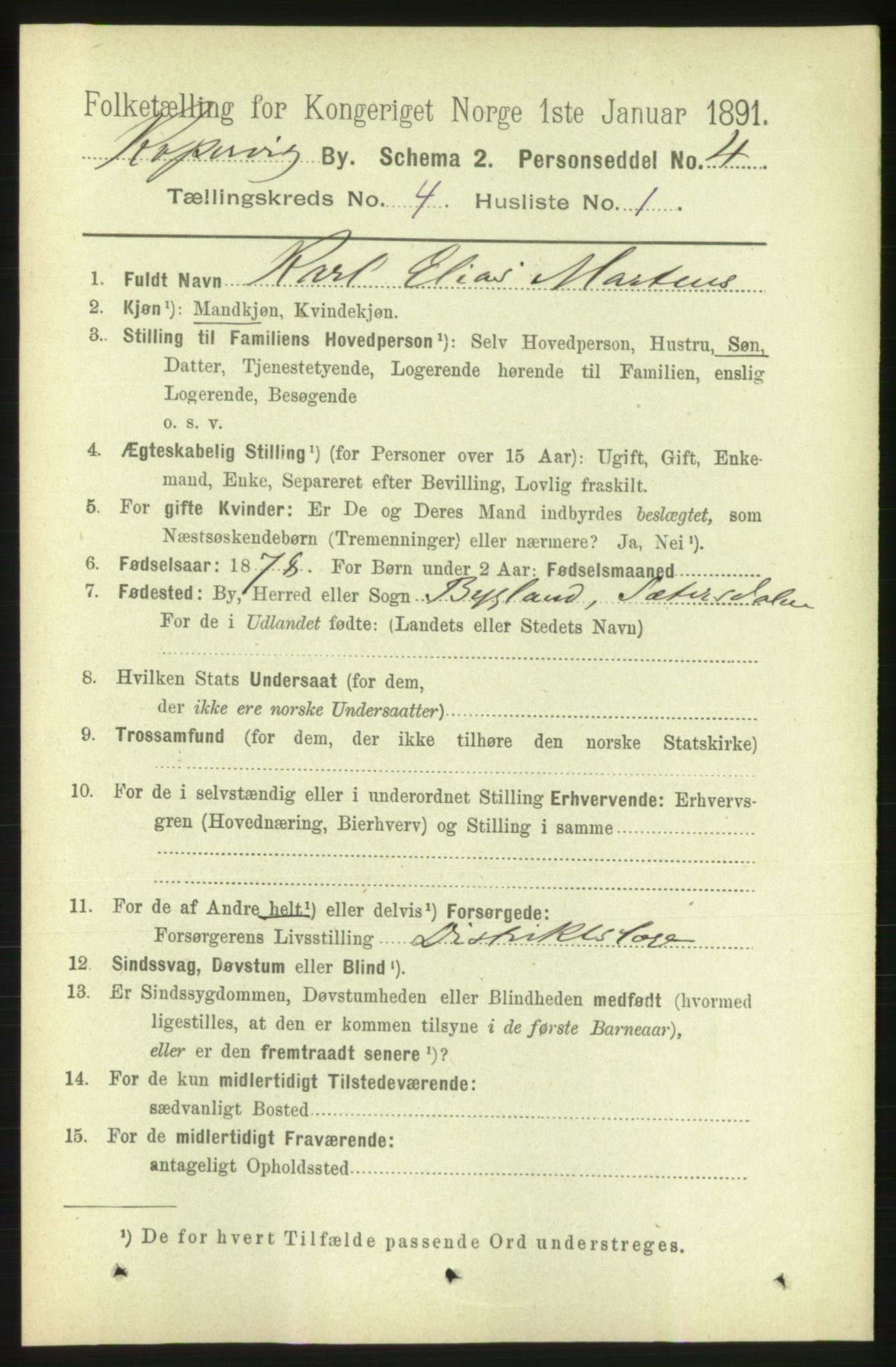 RA, 1891 census for 1105 Kopervik, 1891, p. 380