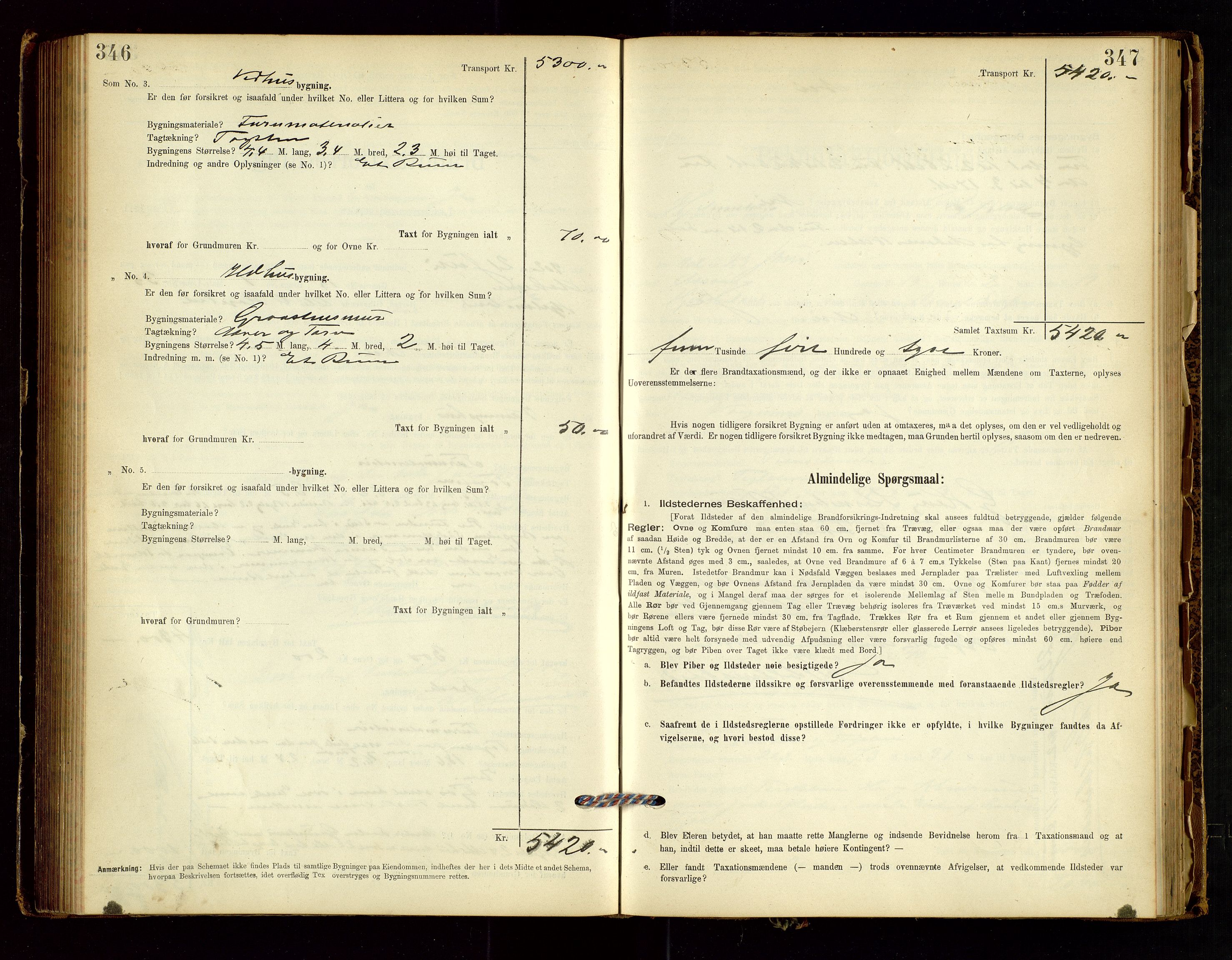 Hjelmeland lensmannskontor, AV/SAST-A-100439/Gob/L0001: "Brandtaxationsprotokol", 1895-1932, p. 346-347