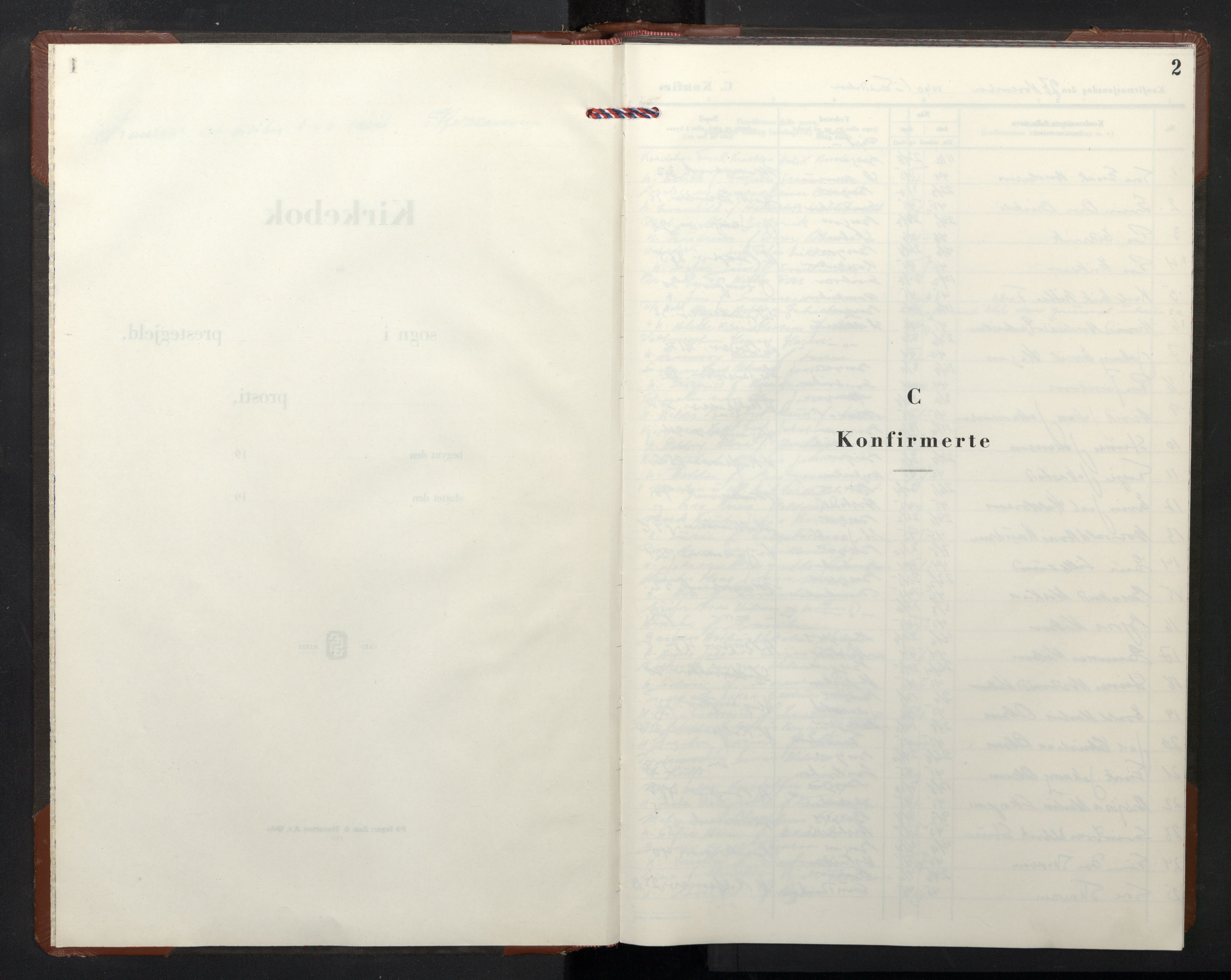 Slettebakken Sokneprestembete, SAB/A-77901/H/Hab: Parish register (copy) no. B 1, 1960-1977, p. 1b-2a