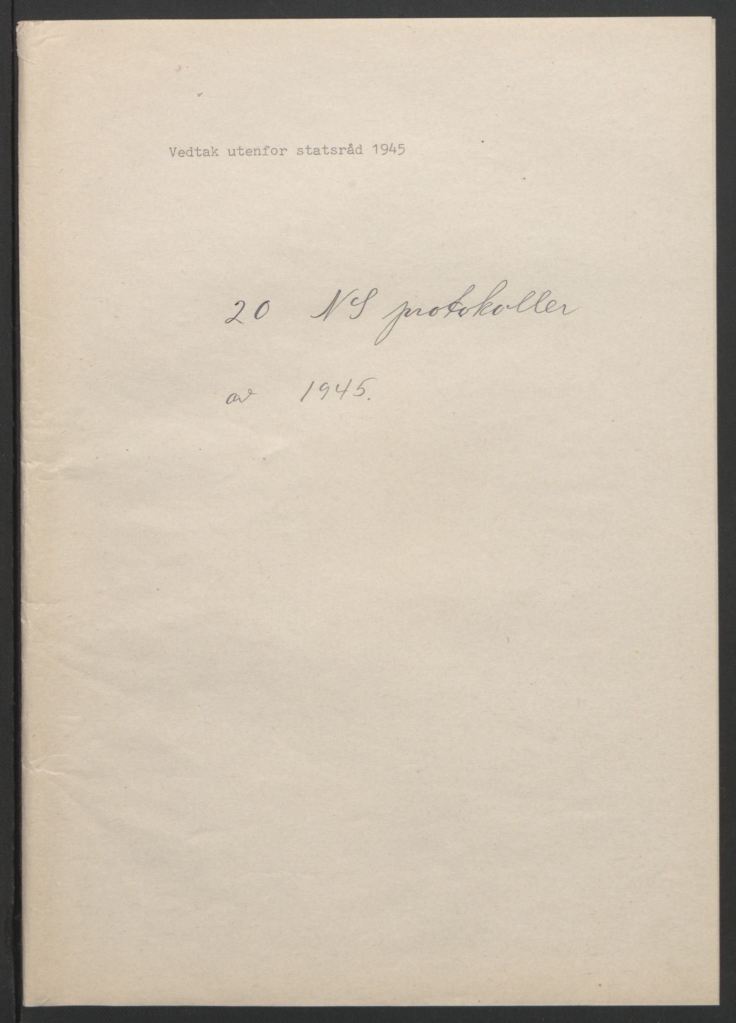 NS-administrasjonen 1940-1945 (Statsrådsekretariatet, de kommisariske statsråder mm), AV/RA-S-4279/D/Db/L0101/0001: -- / Lover og vedtak, 1945, p. 265