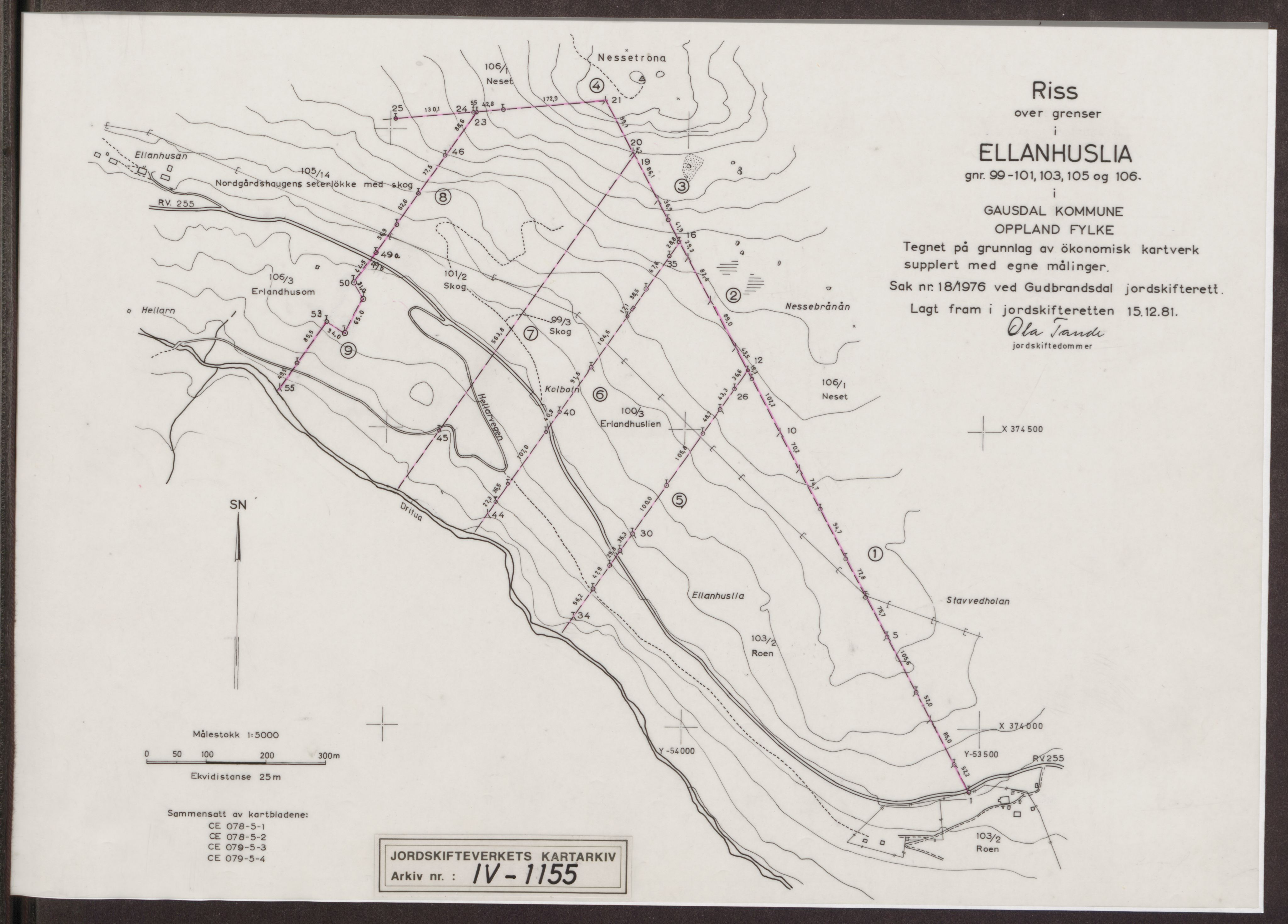 Jordskifteverkets kartarkiv, AV/RA-S-3929/T, 1859-1988, p. 1484