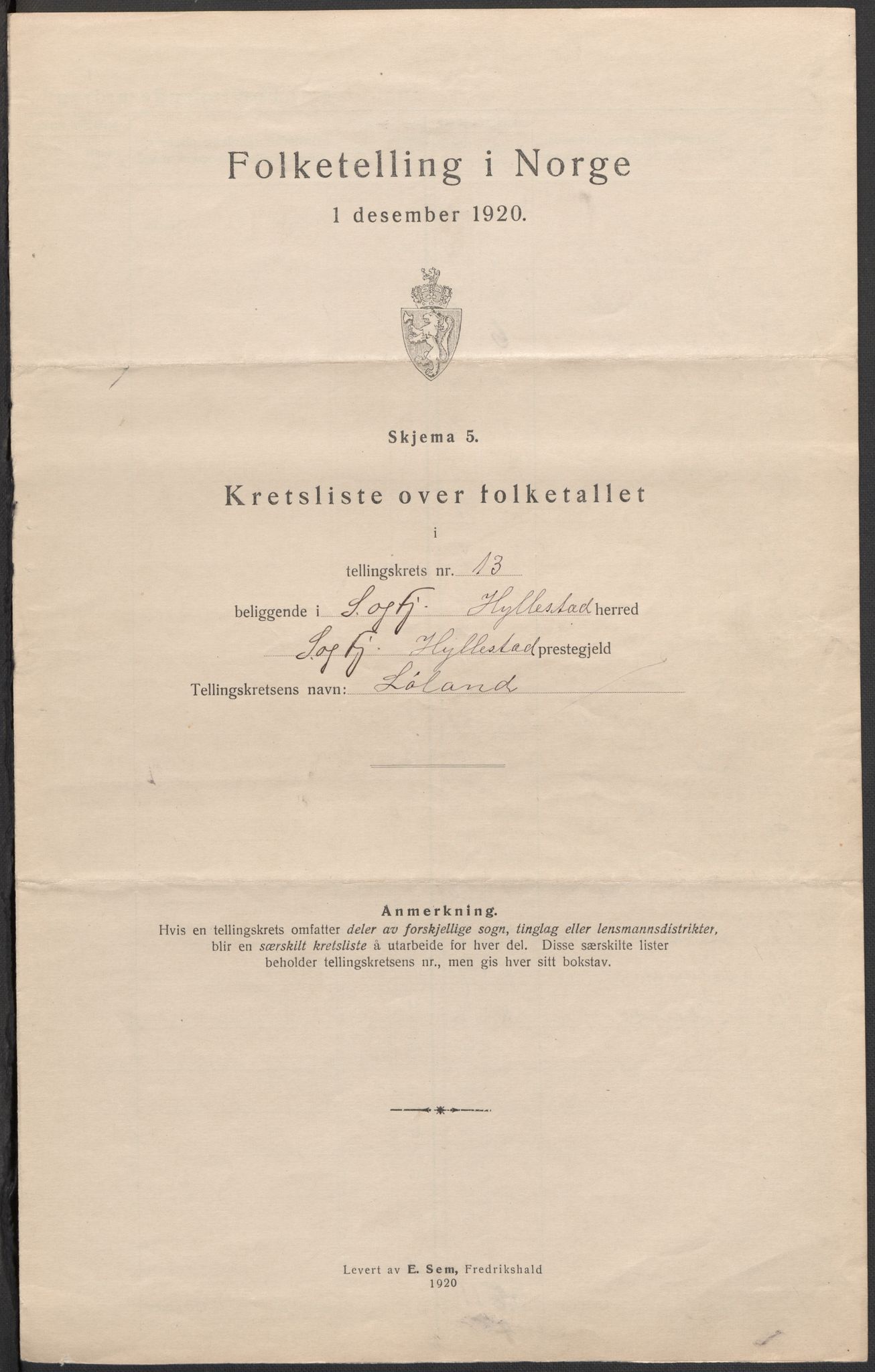 SAB, 1920 census for Hyllestad, 1920, p. 41
