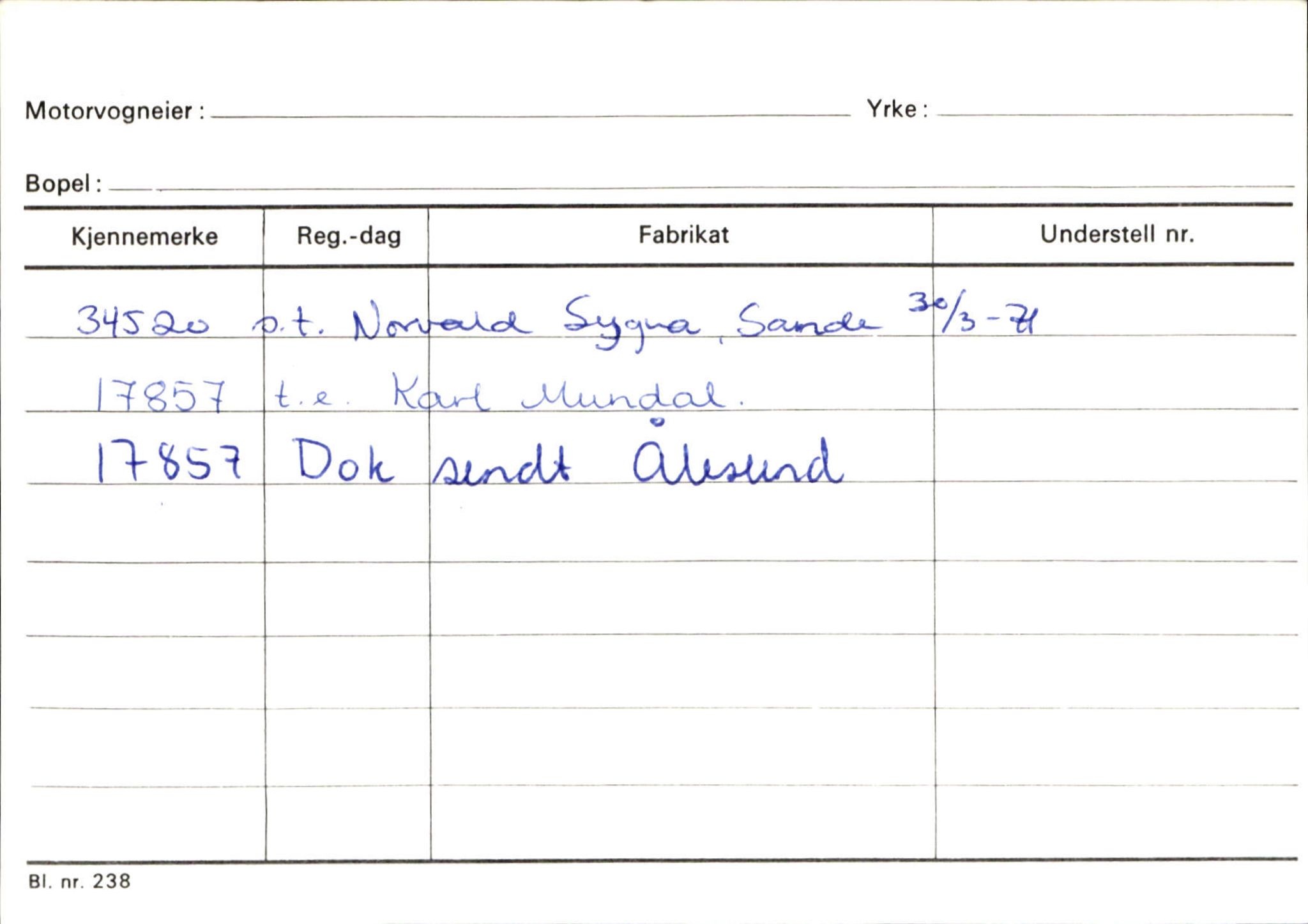 Statens vegvesen, Sogn og Fjordane vegkontor, SAB/A-5301/4/F/L0130: Eigarregister Eid T-Å. Høyanger A-O, 1945-1975, p. 2077