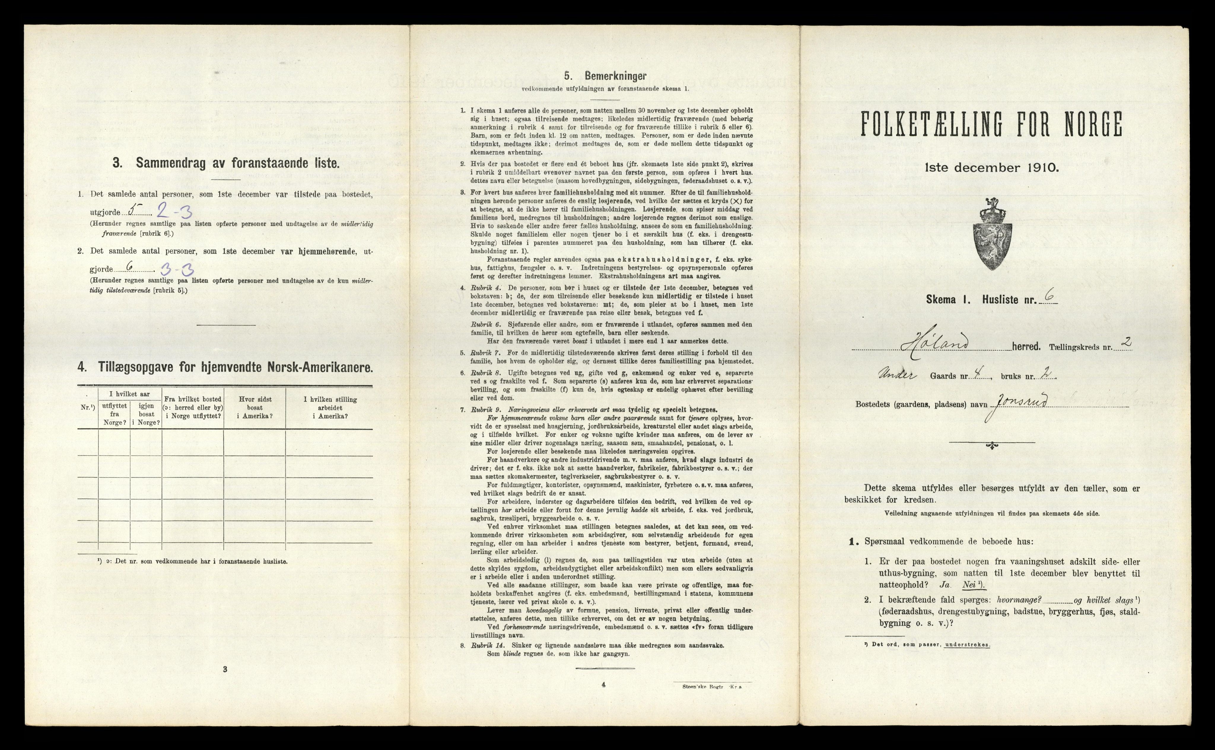 RA, 1910 census for Høland, 1910, p. 337