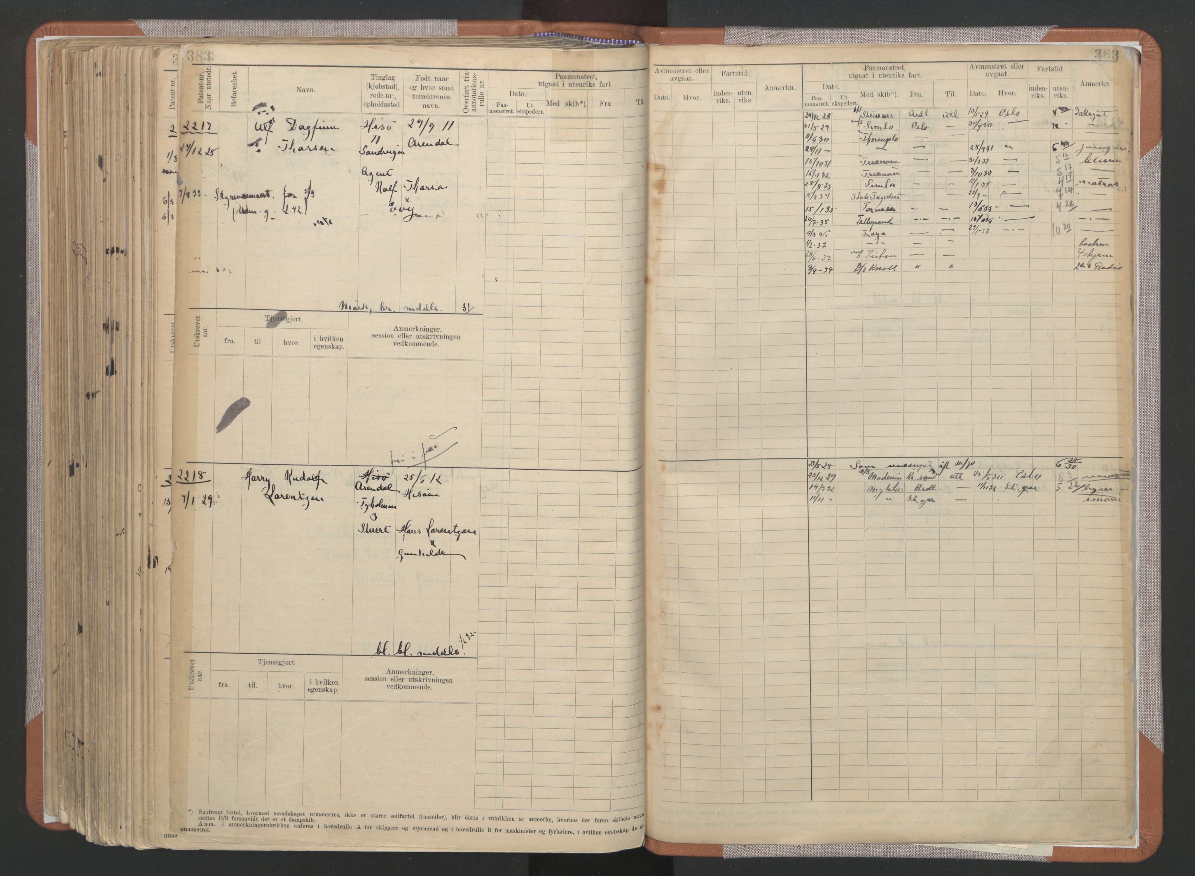 Arendal mønstringskrets, AV/SAK-2031-0012/F/Fb/L0022: Hovedrulle A nr 1466-2242, S-20, 1914-1930, p. 397