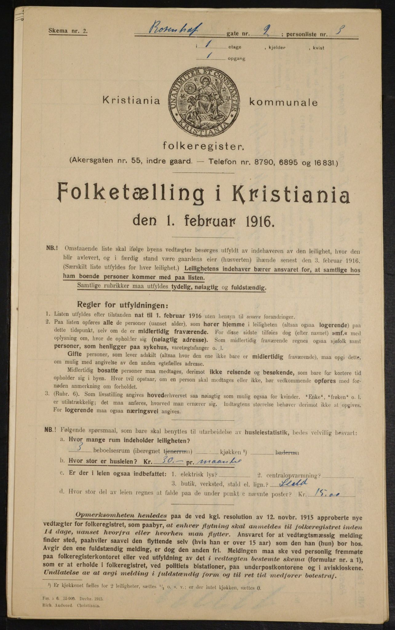 OBA, Municipal Census 1916 for Kristiania, 1916, p. 85840