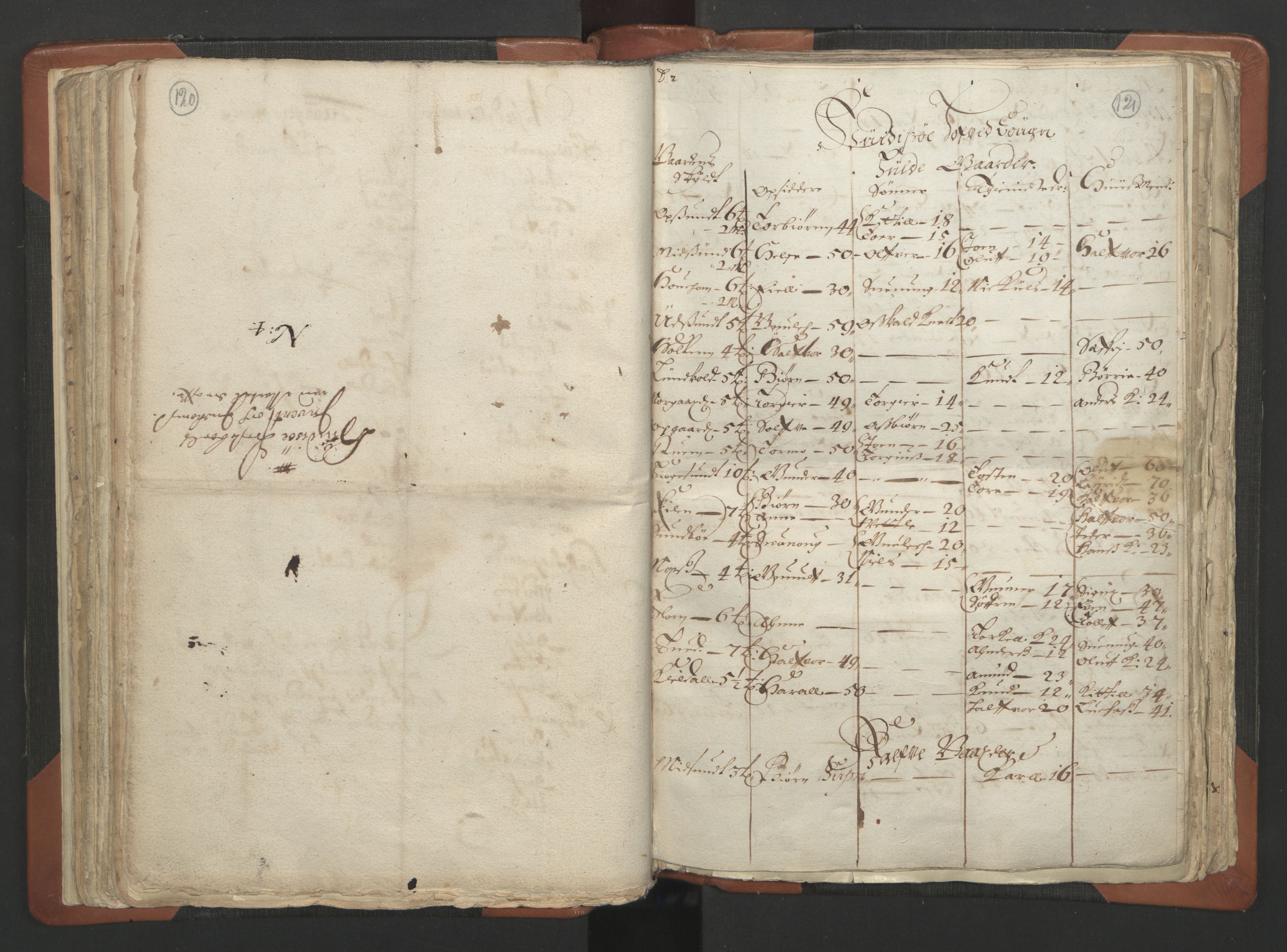 RA, Vicar's Census 1664-1666, no. 12: Øvre Telemark deanery, Nedre Telemark deanery and Bamble deanery, 1664-1666, p. 120-121