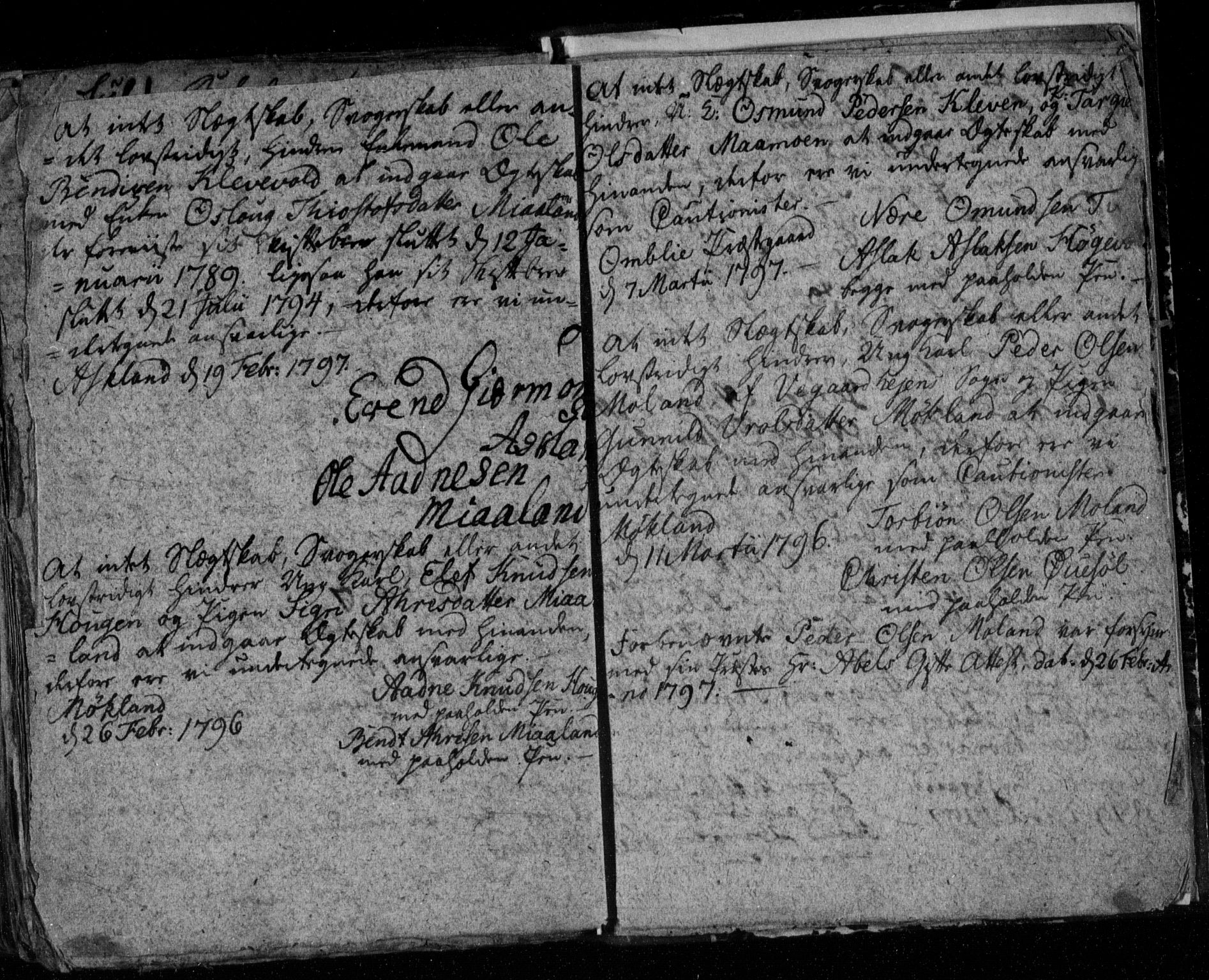 Åmli sokneprestkontor, AV/SAK-1111-0050/F/Fe/L0001: Best man's statements no. A VI 40, 1754-1799