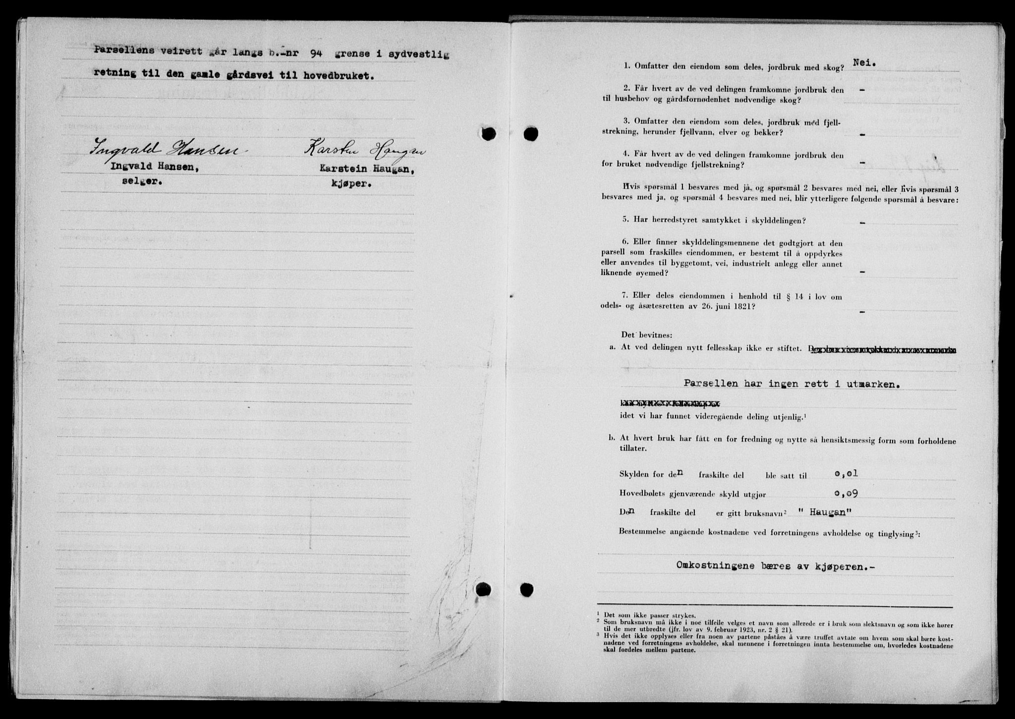 Lofoten sorenskriveri, AV/SAT-A-0017/1/2/2C/L0019a: Mortgage book no. 19a, 1948-1948, Diary no: : 2232/1948