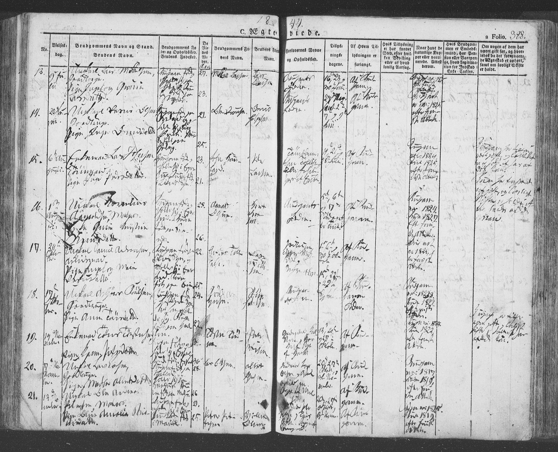 Eigersund sokneprestkontor, SAST/A-101807/S08/L0009: Parish register (official) no. A 9, 1827-1850, p. 388
