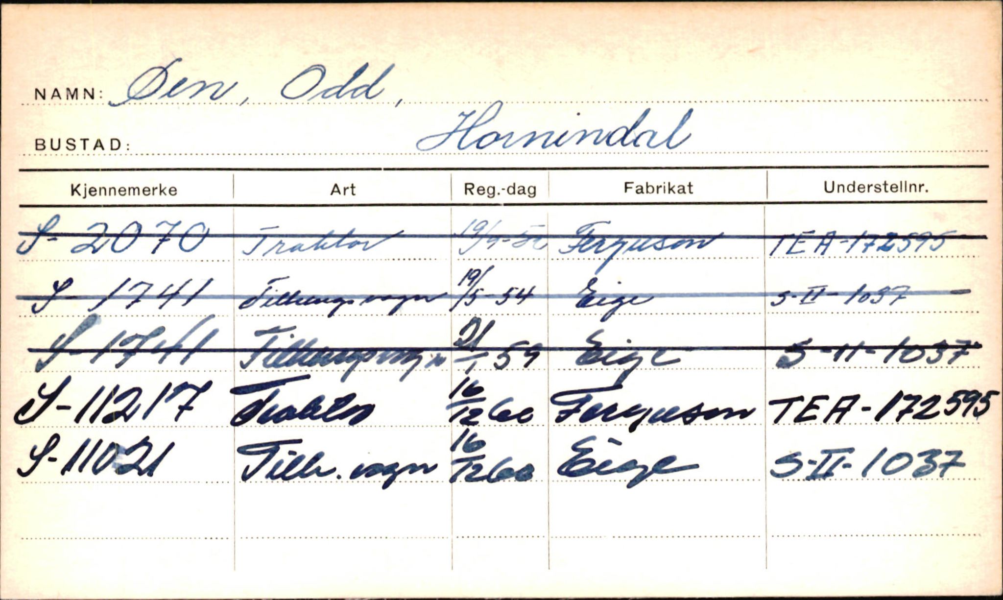 Statens vegvesen, Sogn og Fjordane vegkontor, AV/SAB-A-5301/4/F/L0002: Eigarregister Fjordane til 1.6.1961, 1930-1961, p. 662