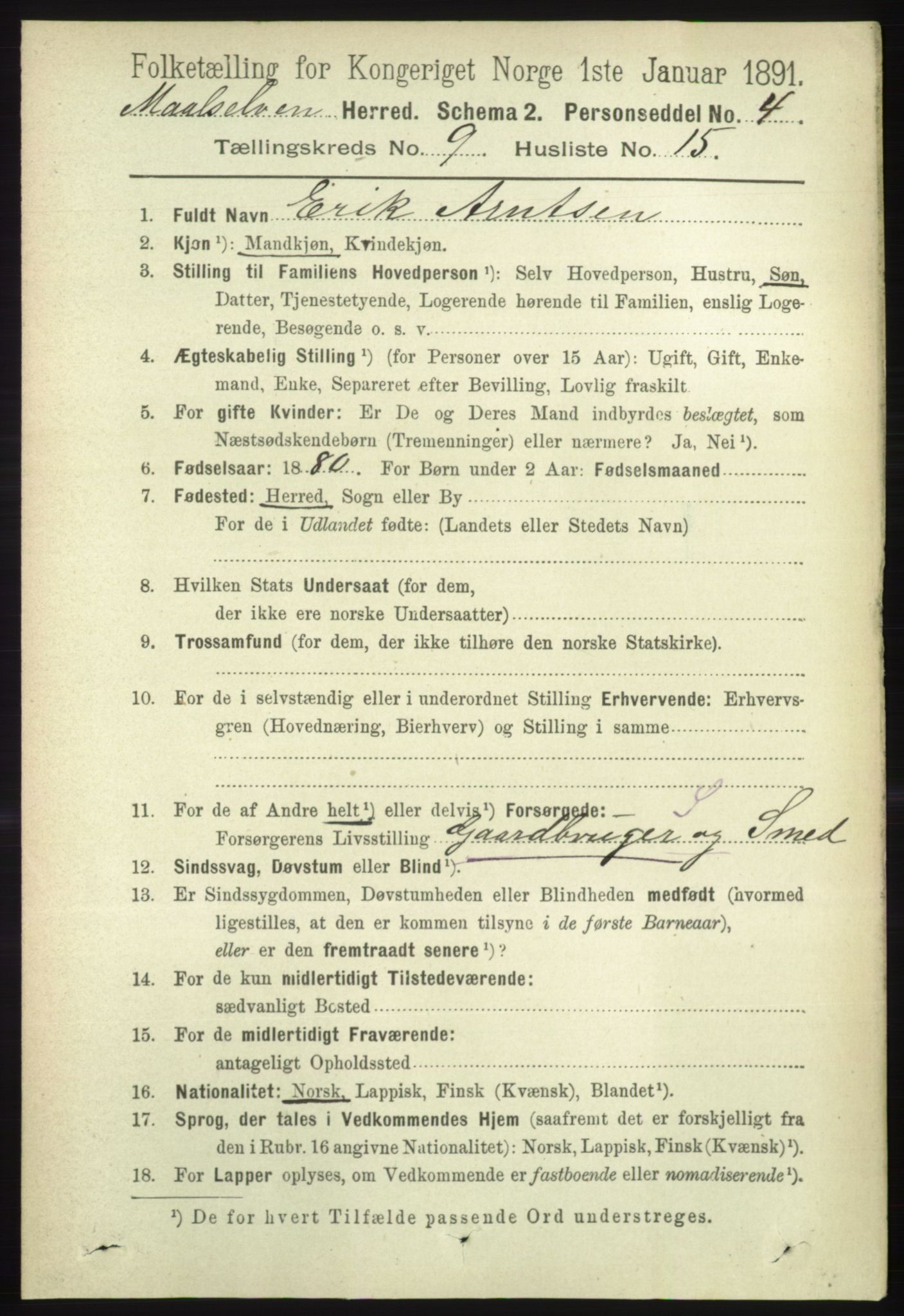 RA, 1891 census for 1924 Målselv, 1891, p. 2841