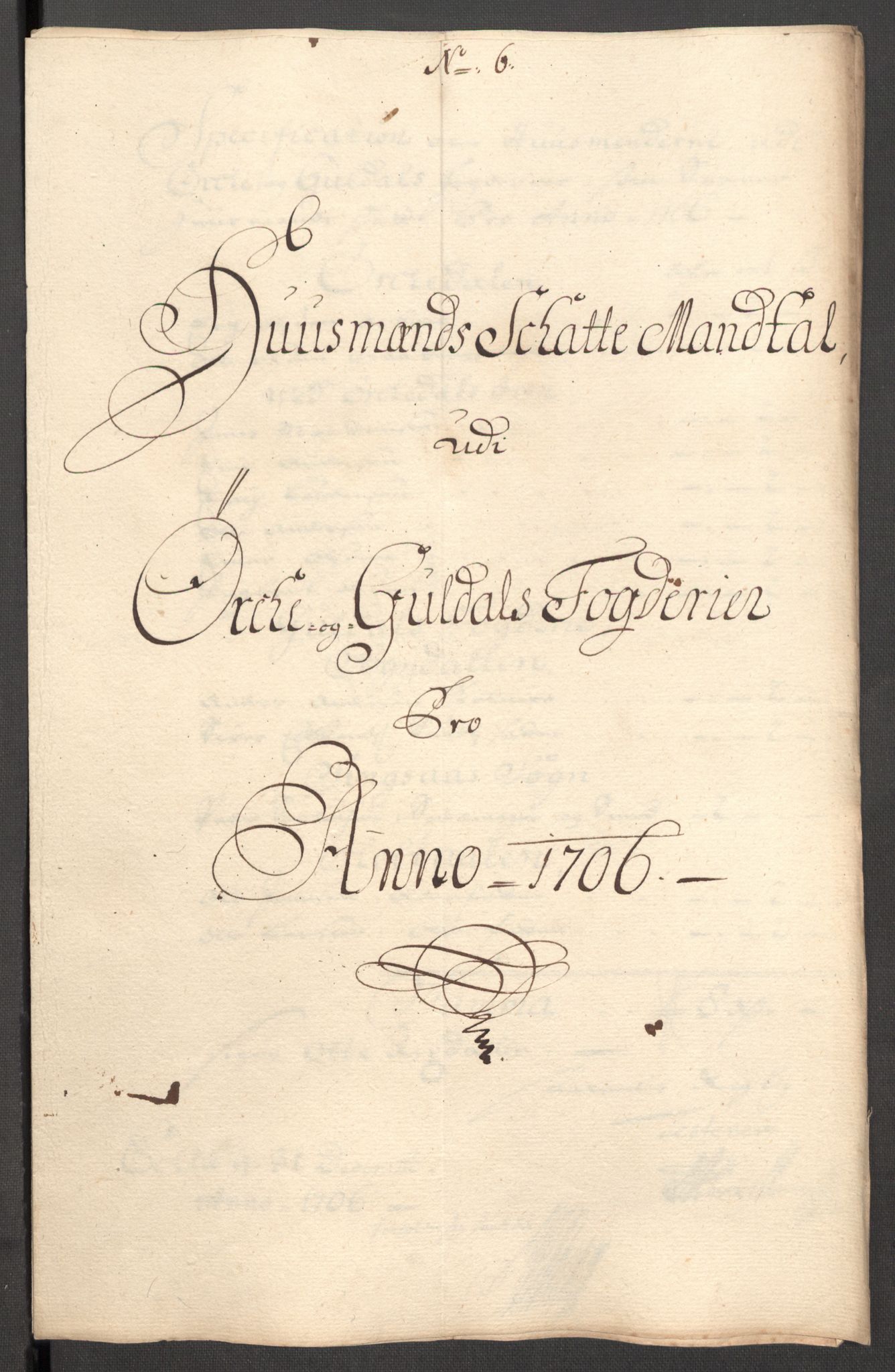 Rentekammeret inntil 1814, Reviderte regnskaper, Fogderegnskap, AV/RA-EA-4092/R60/L3956: Fogderegnskap Orkdal og Gauldal, 1706, p. 118