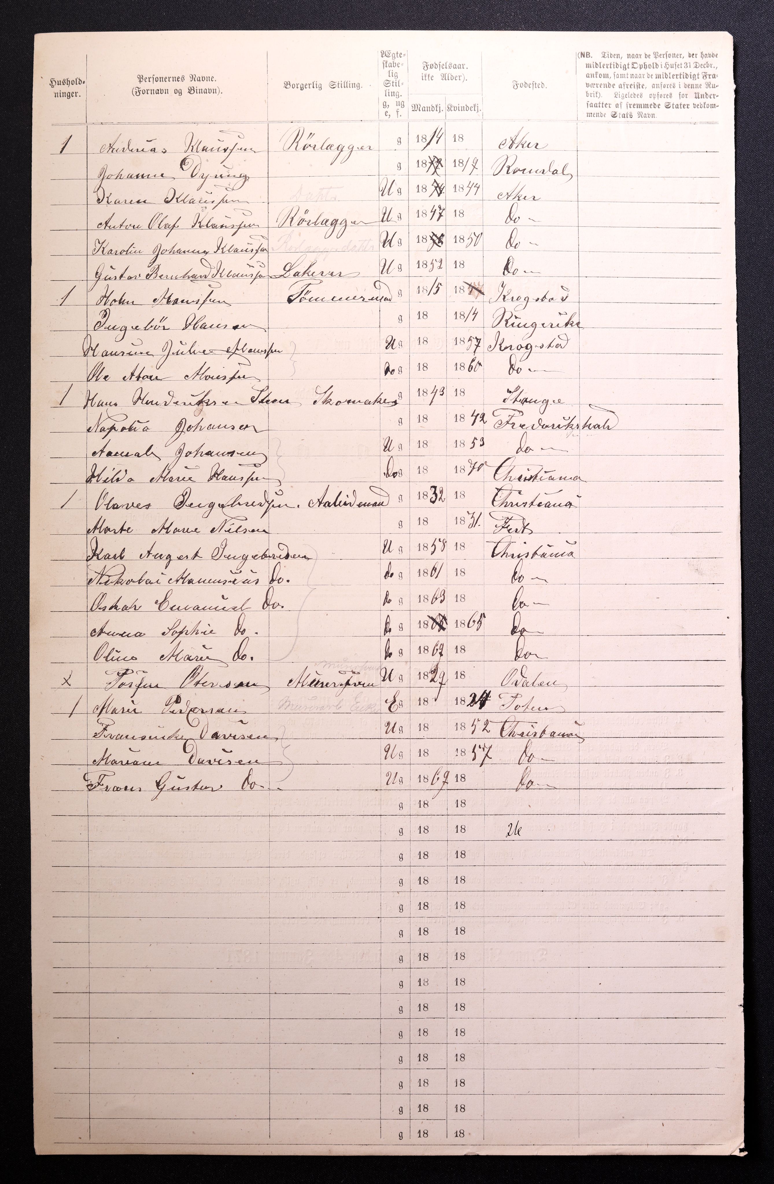 RA, 1870 census for 0301 Kristiania, 1870, p. 1533