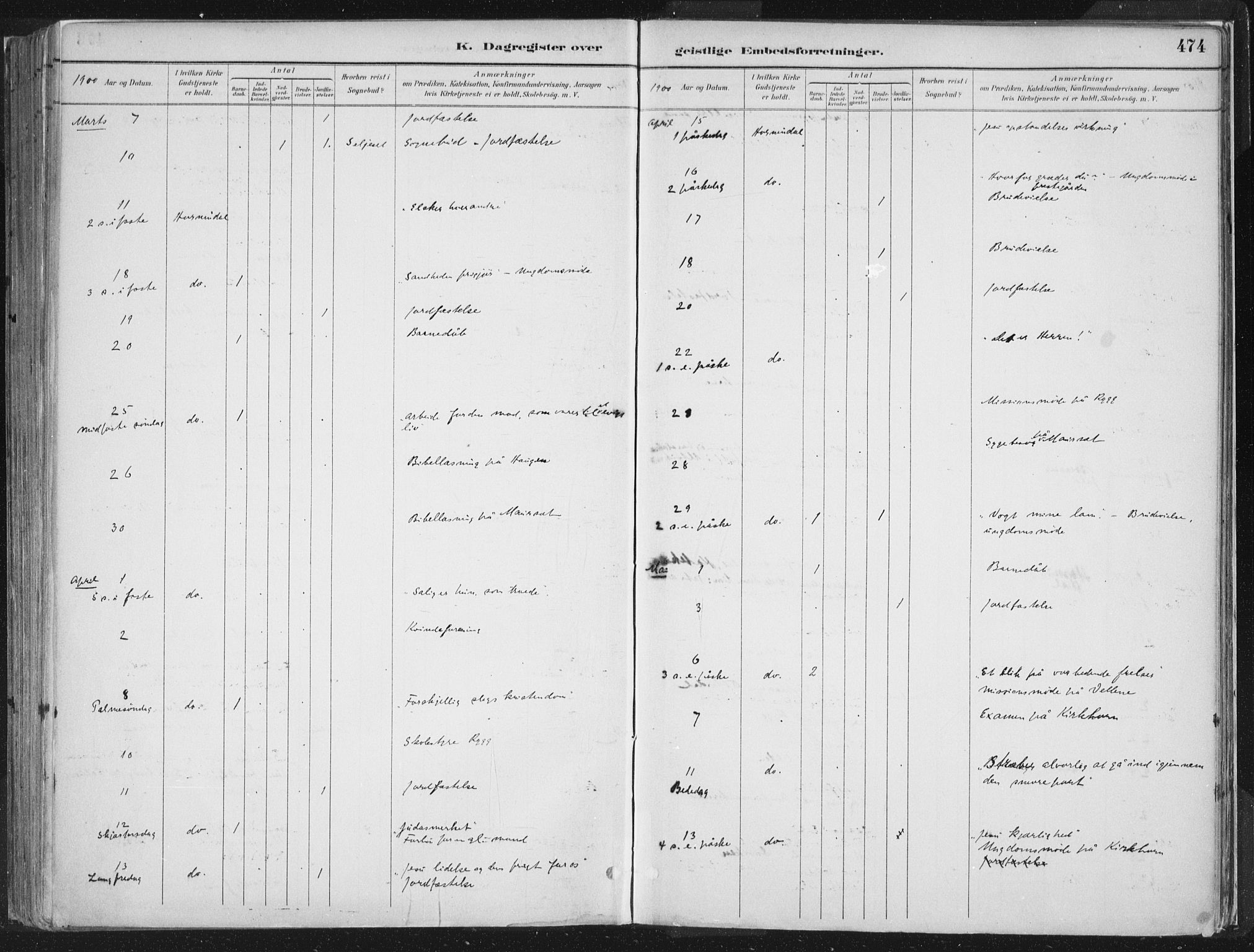 Hornindal sokneprestembete, AV/SAB-A-82401/H/Haa/Haaa/L0003/0002: Parish register (official) no. A 3B, 1885-1917, p. 474