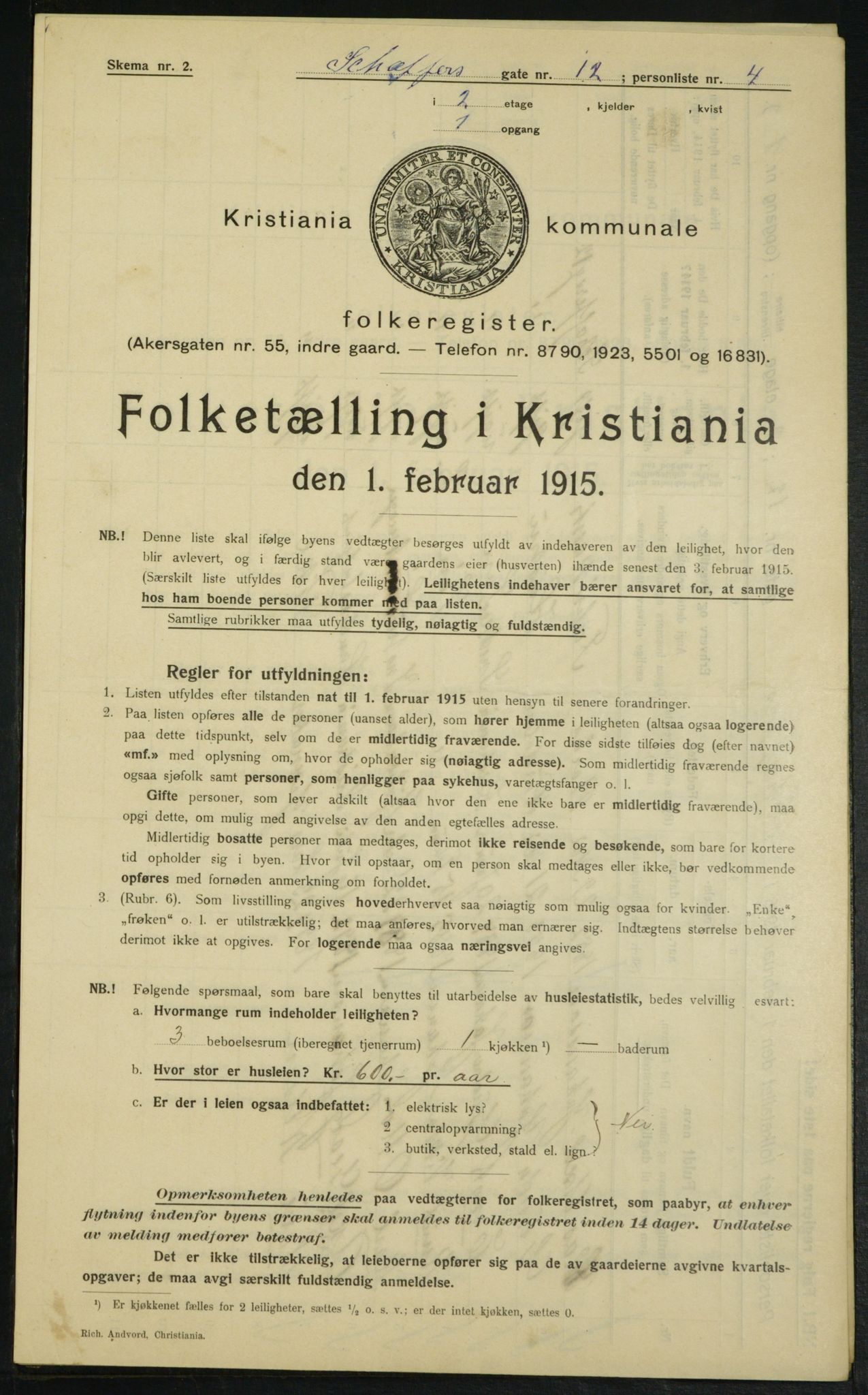 OBA, Municipal Census 1915 for Kristiania, 1915, p. 93057