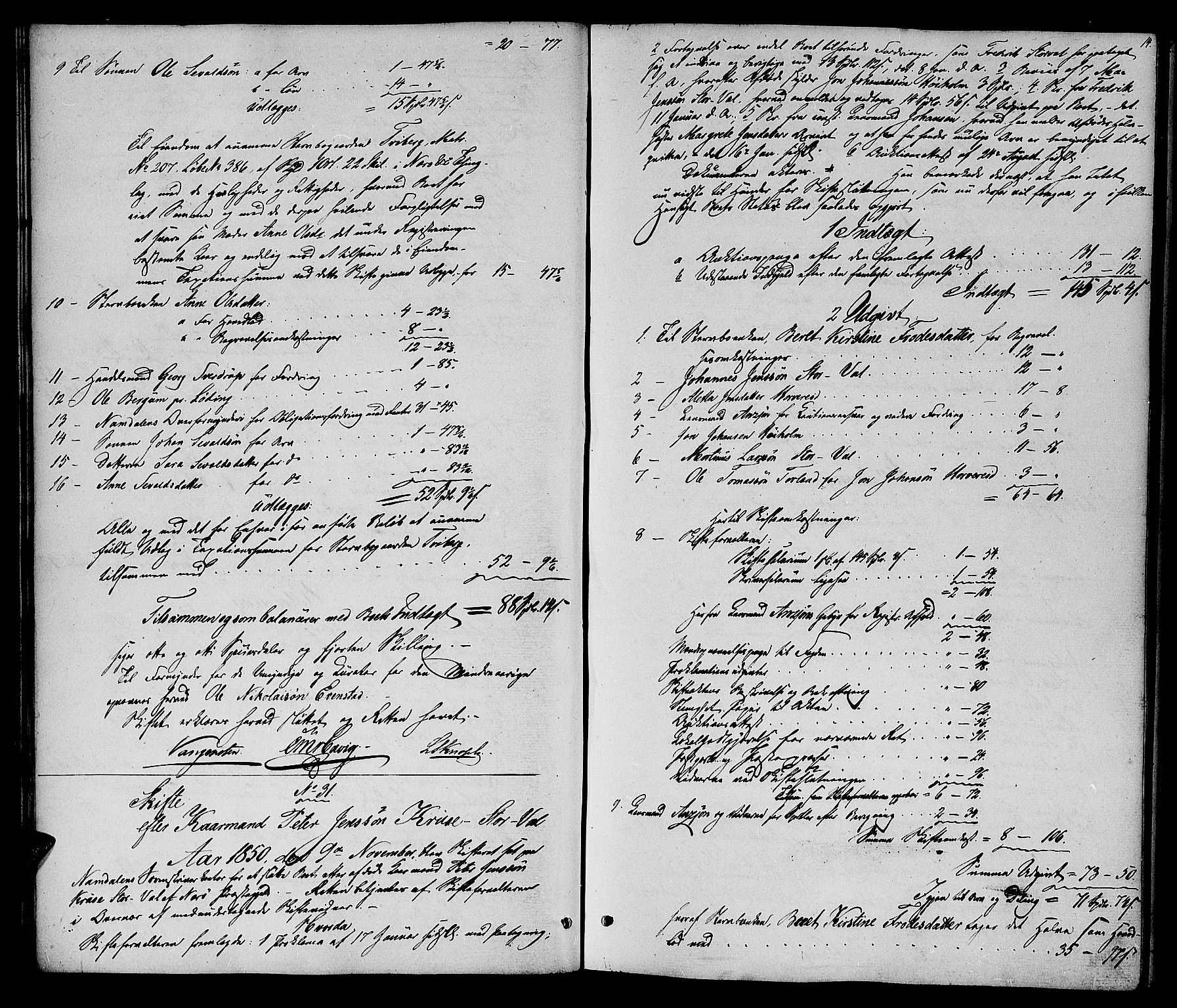 Namdal sorenskriveri, AV/SAT-A-4133/1/3/3A/L0043: Skifteprotokoll nr. 5, 1850-1858, p. 14
