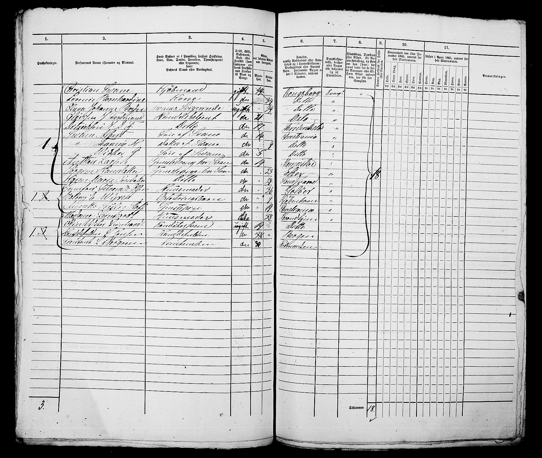 RA, 1865 census for Kristiania, 1865, p. 373