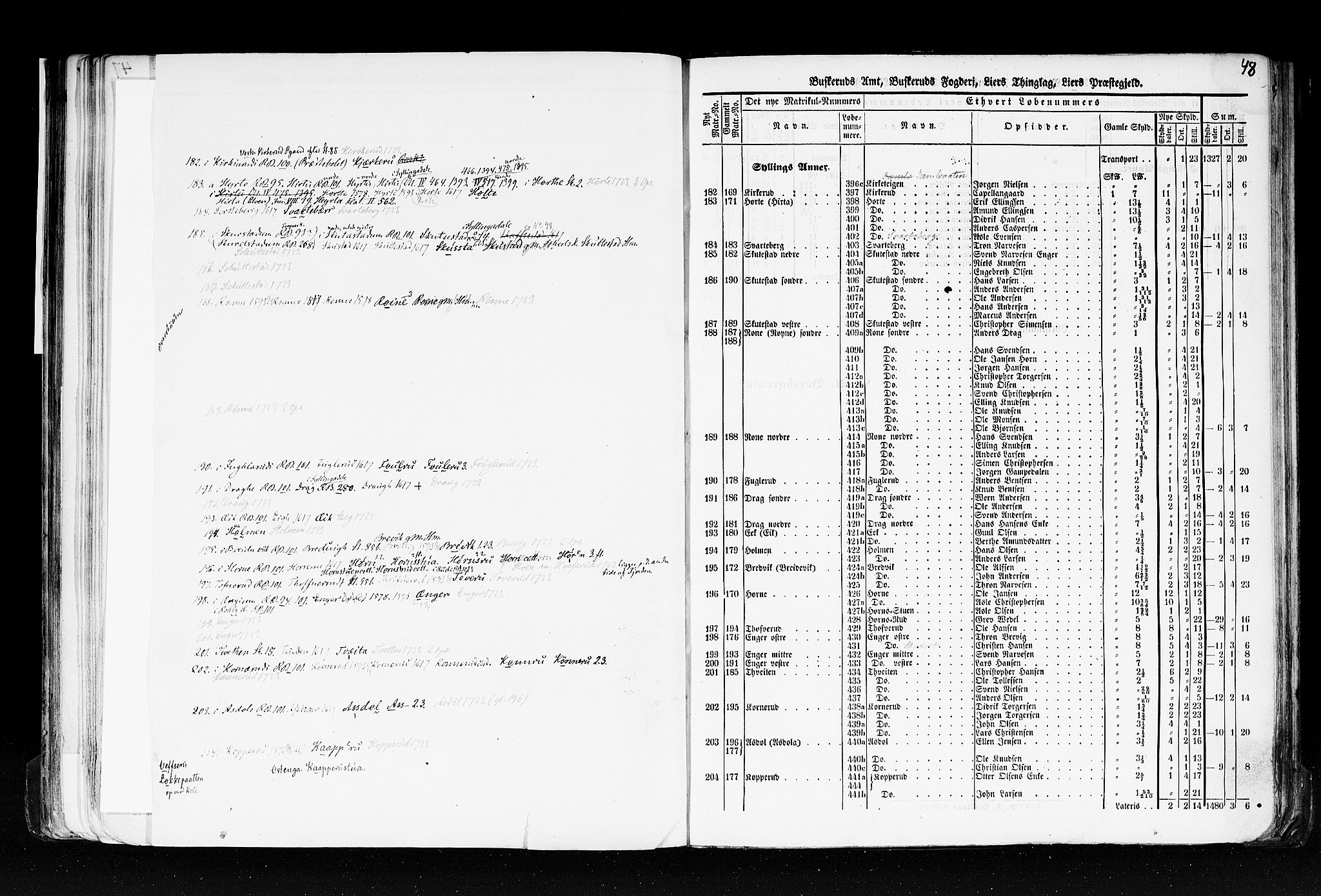 Rygh, AV/RA-PA-0034/F/Fb/L0005: Matrikkelen for 1838 - Buskerud amt (Buskerud fylke), 1838, p. 48a