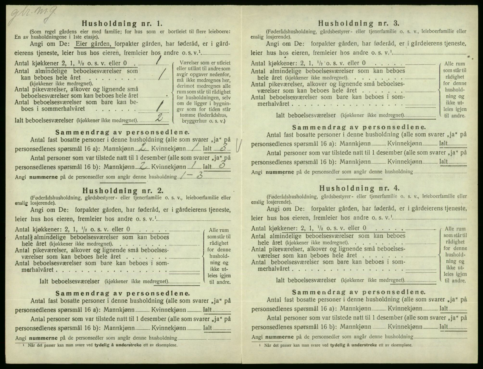 SAB, 1920 census for Fjelberg, 1920, p. 121