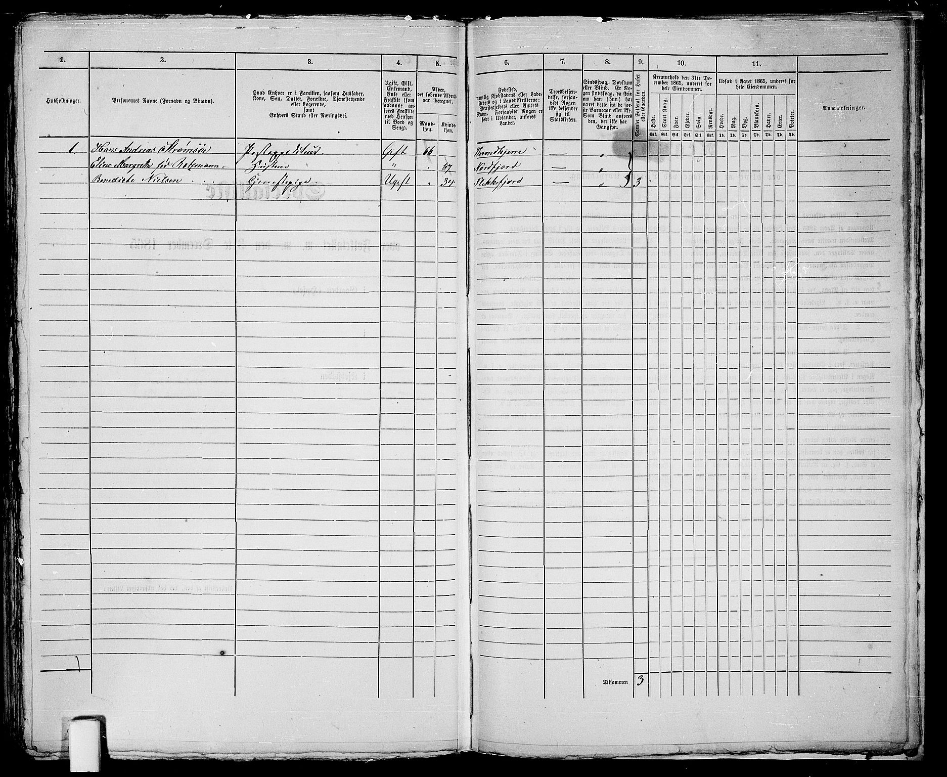 RA, 1865 census for Holt/Tvedestrand, 1865, p. 327