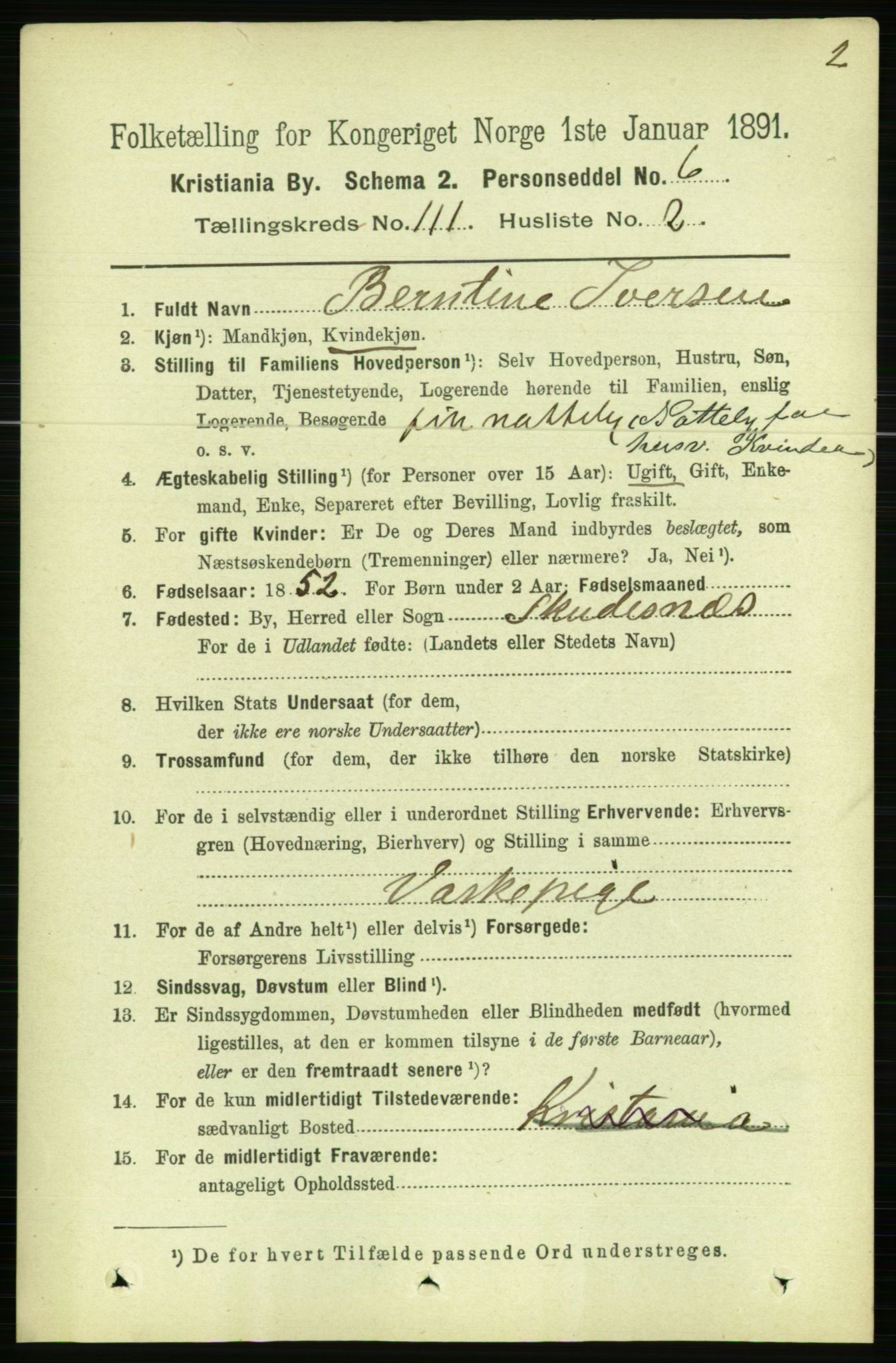 RA, 1891 census for 0301 Kristiania, 1891, p. 57930