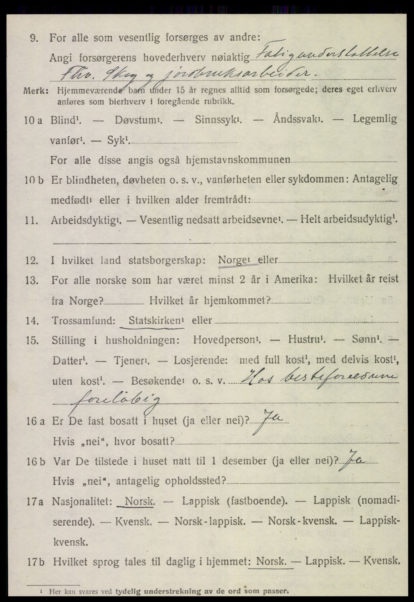SAT, 1920 census for Snåsa, 1920, p. 4907