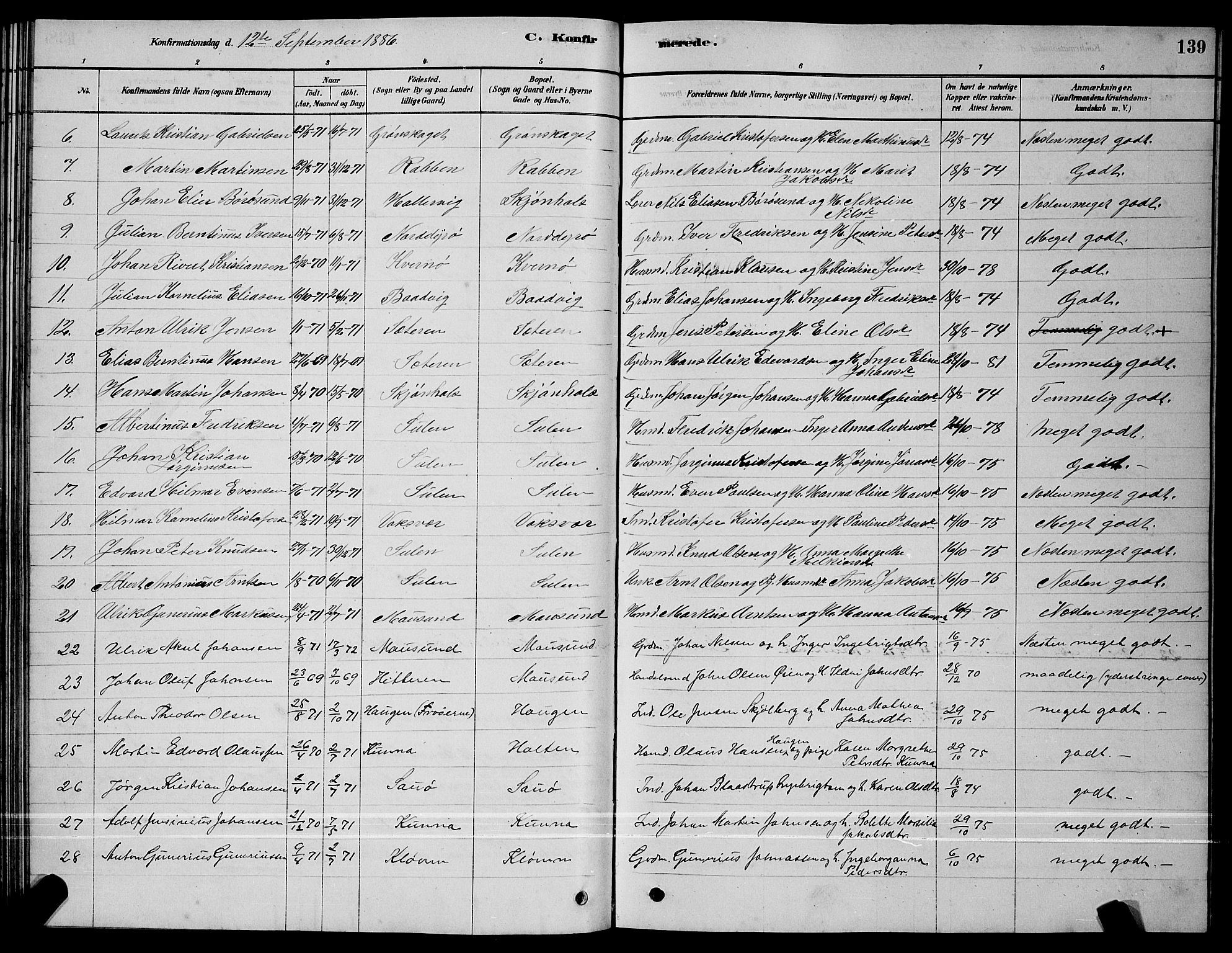 Ministerialprotokoller, klokkerbøker og fødselsregistre - Sør-Trøndelag, SAT/A-1456/640/L0585: Parish register (copy) no. 640C03, 1878-1891, p. 139