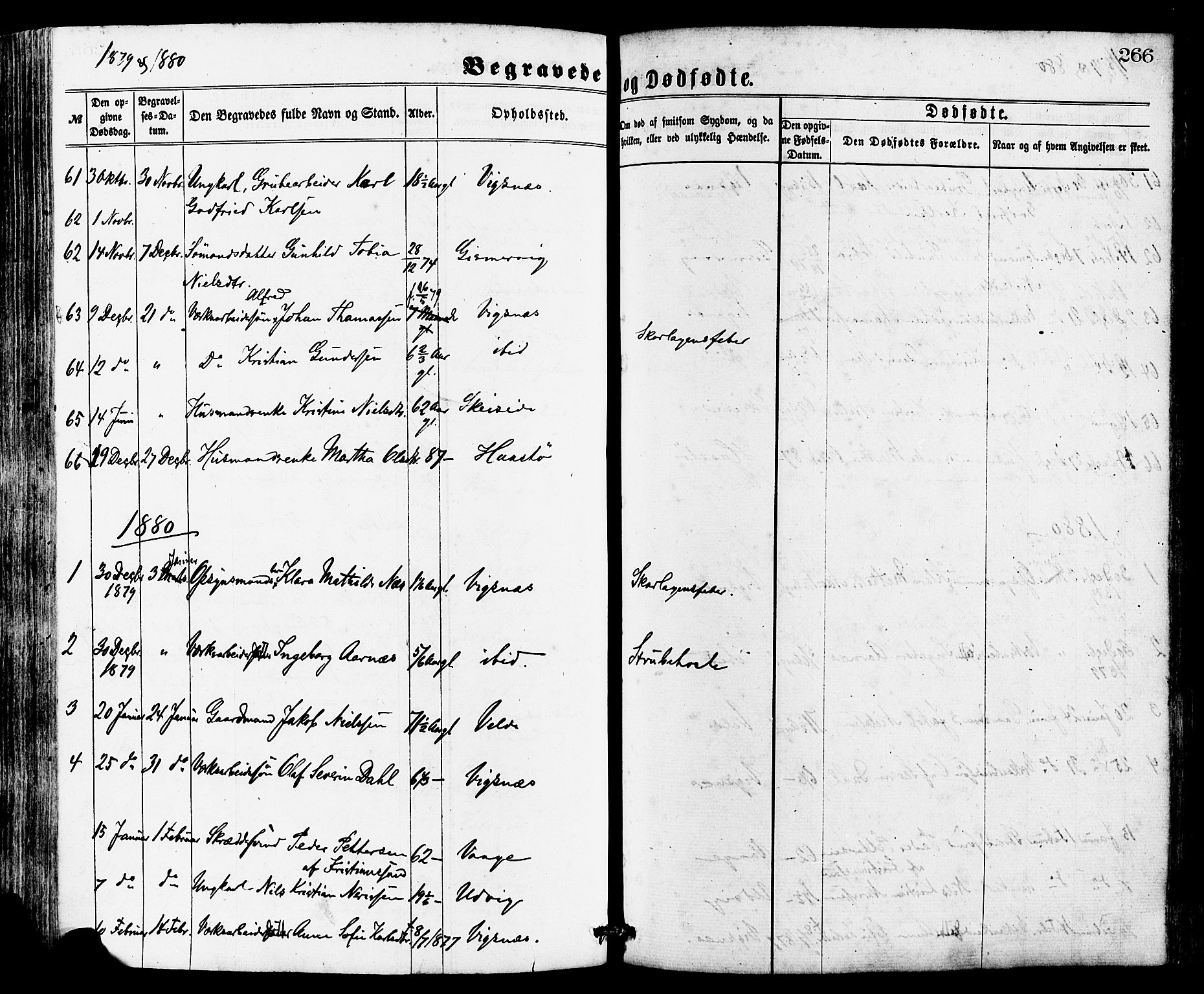 Avaldsnes sokneprestkontor, SAST/A -101851/H/Ha/Haa/L0012: Parish register (official) no. A 12, 1865-1880, p. 266