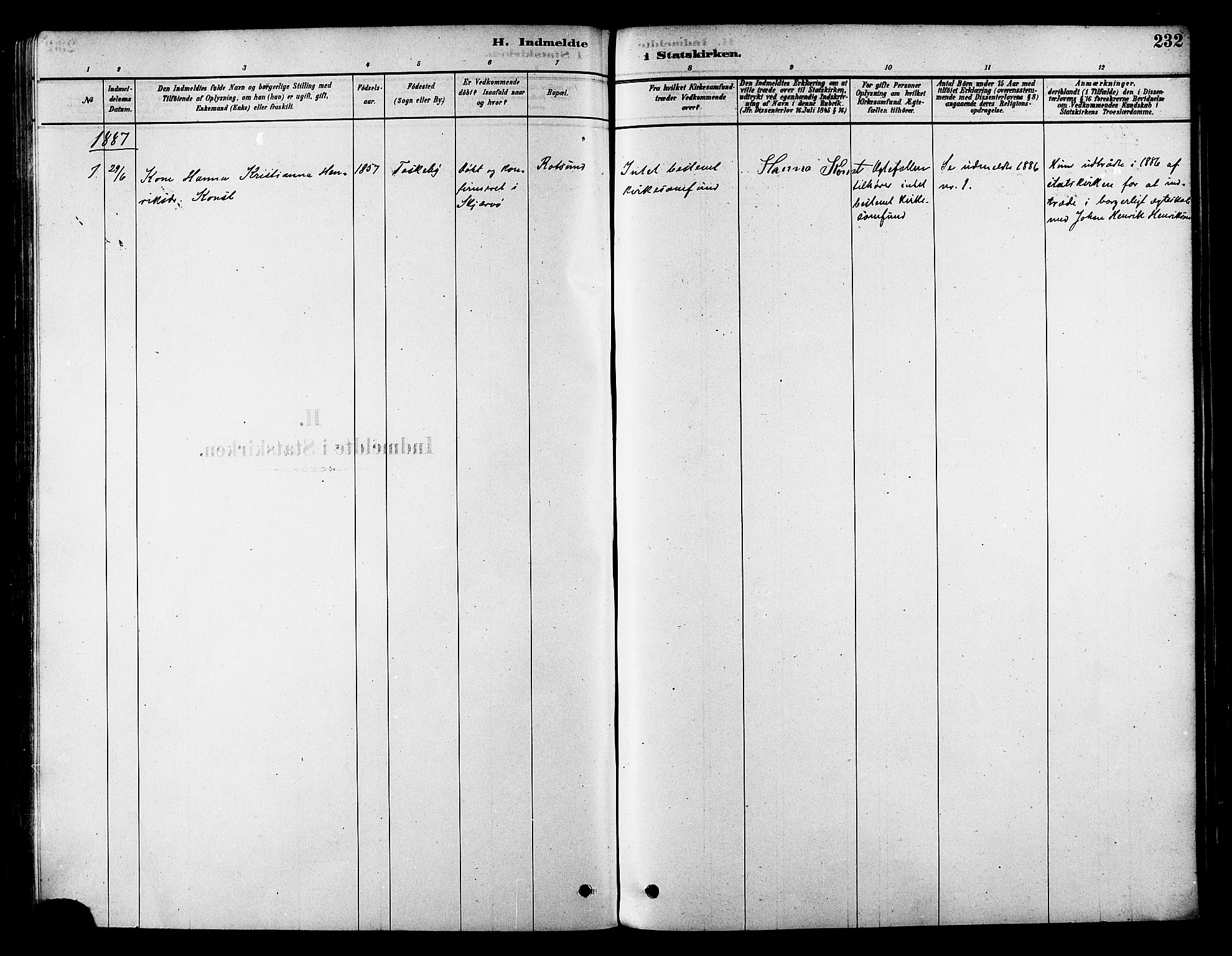 Skjervøy sokneprestkontor, AV/SATØ-S-1300/H/Ha/Haa/L0009kirke: Parish register (official) no. 9, 1878-1887, p. 232