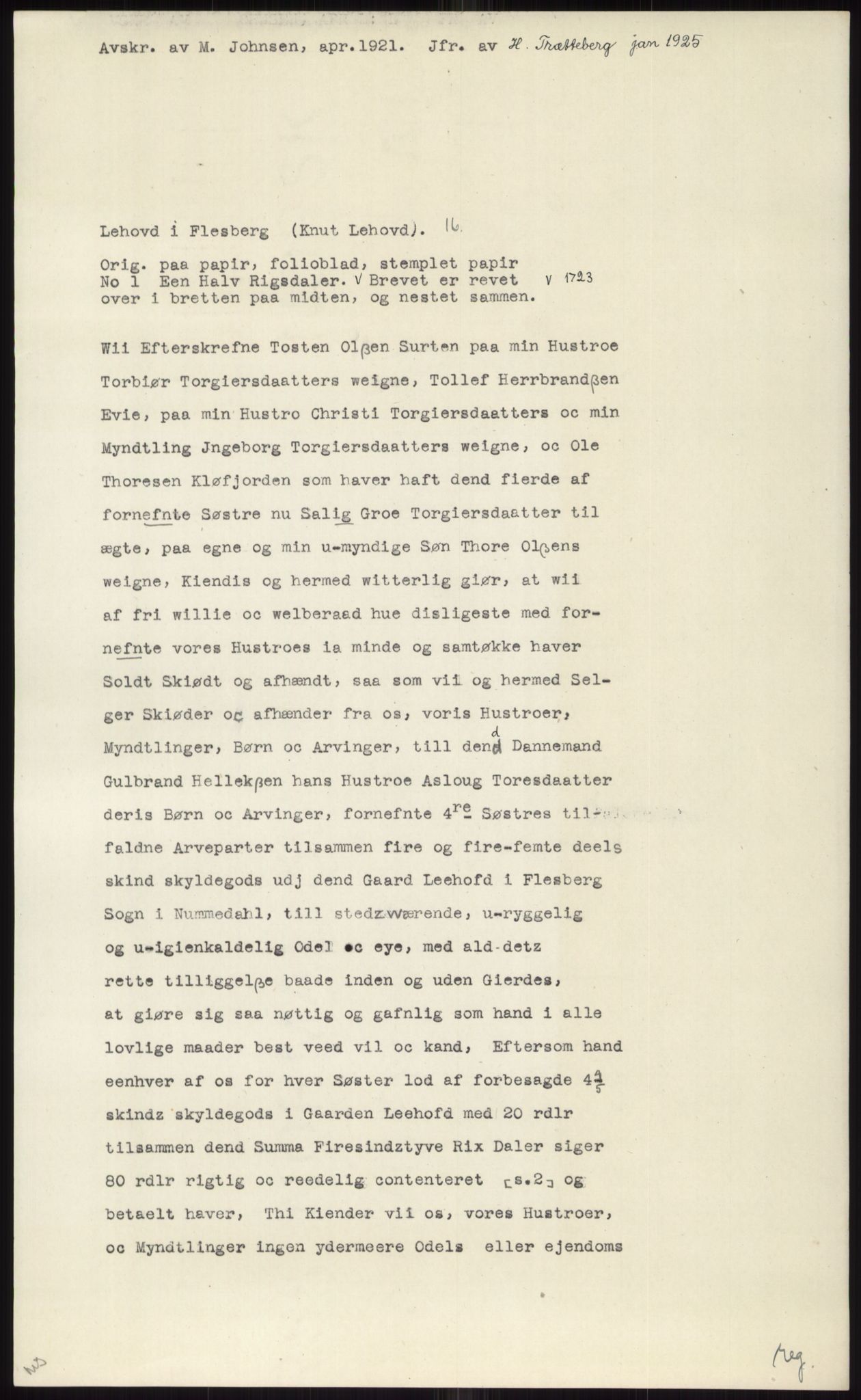 Samlinger til kildeutgivelse, Diplomavskriftsamlingen, AV/RA-EA-4053/H/Ha, p. 1189