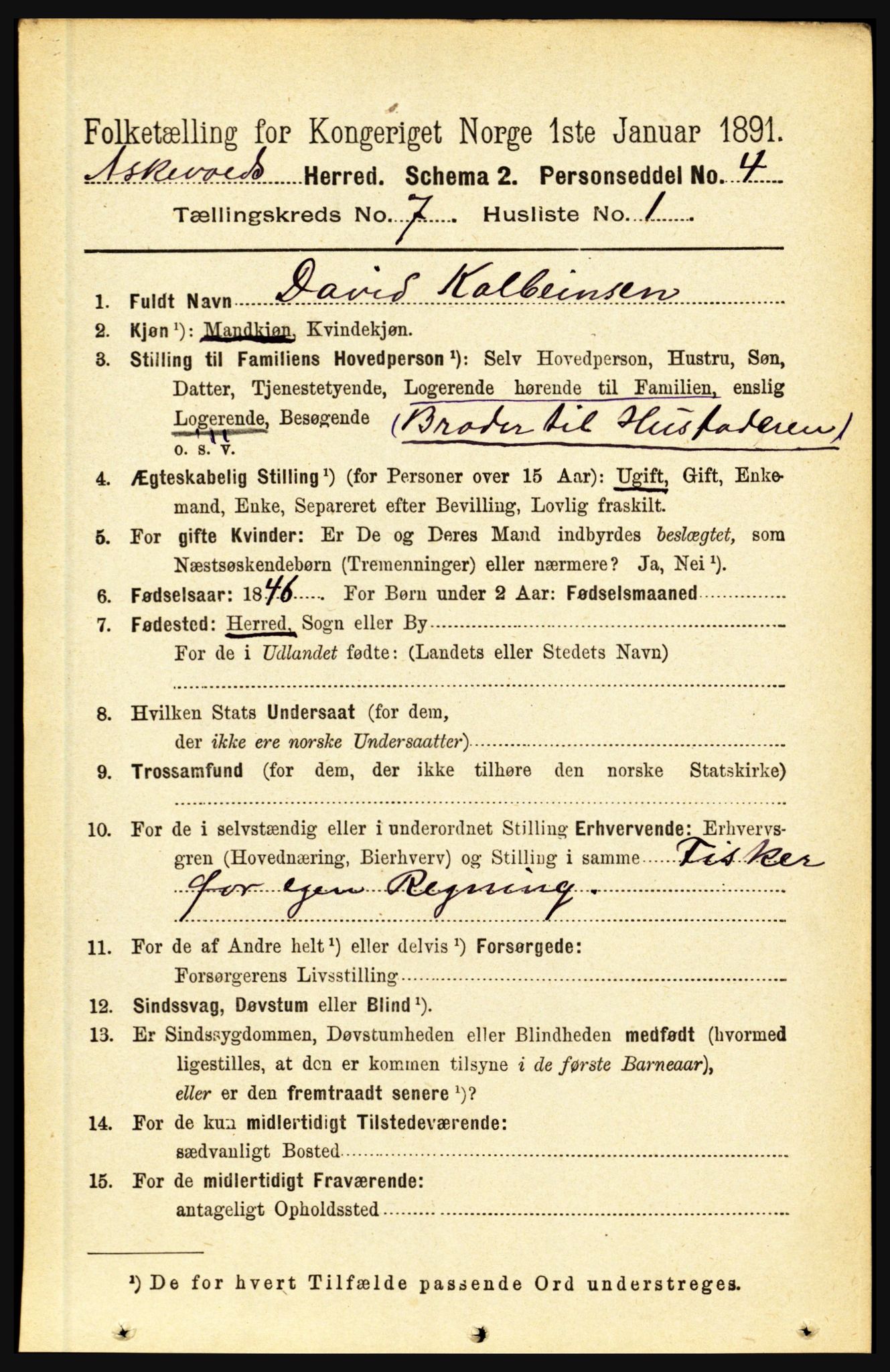 RA, 1891 census for 1428 Askvoll, 1891, p. 1888