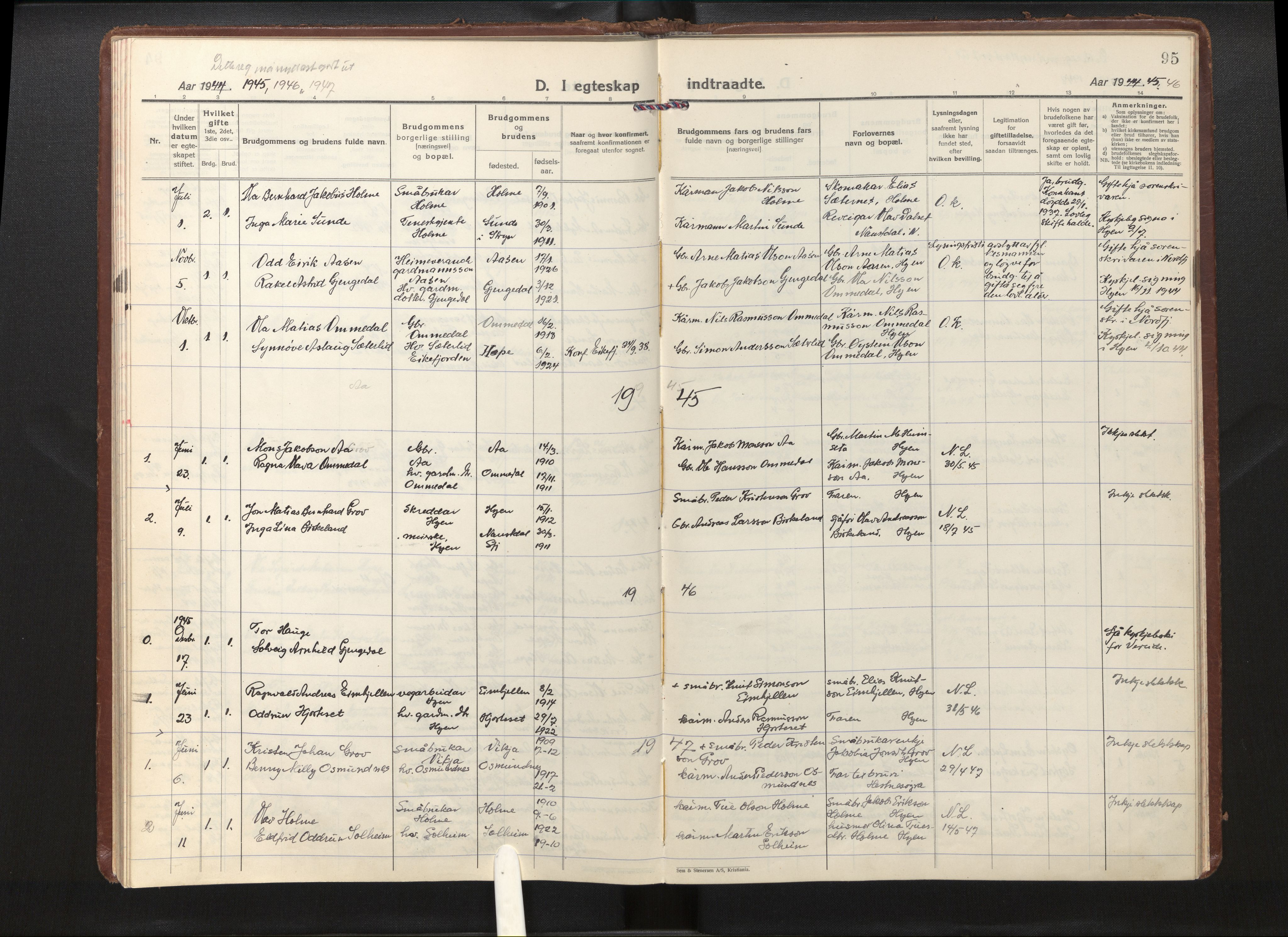 Gloppen sokneprestembete, AV/SAB-A-80101/H/Haa/Haae/L0003: Parish register (official) no. E 3, 1925-1951, p. 94b-95a