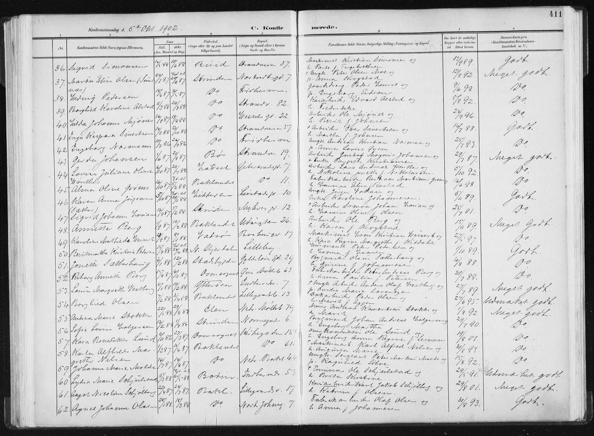 Ministerialprotokoller, klokkerbøker og fødselsregistre - Sør-Trøndelag, AV/SAT-A-1456/604/L0200: Parish register (official) no. 604A20II, 1901-1908, p. 411