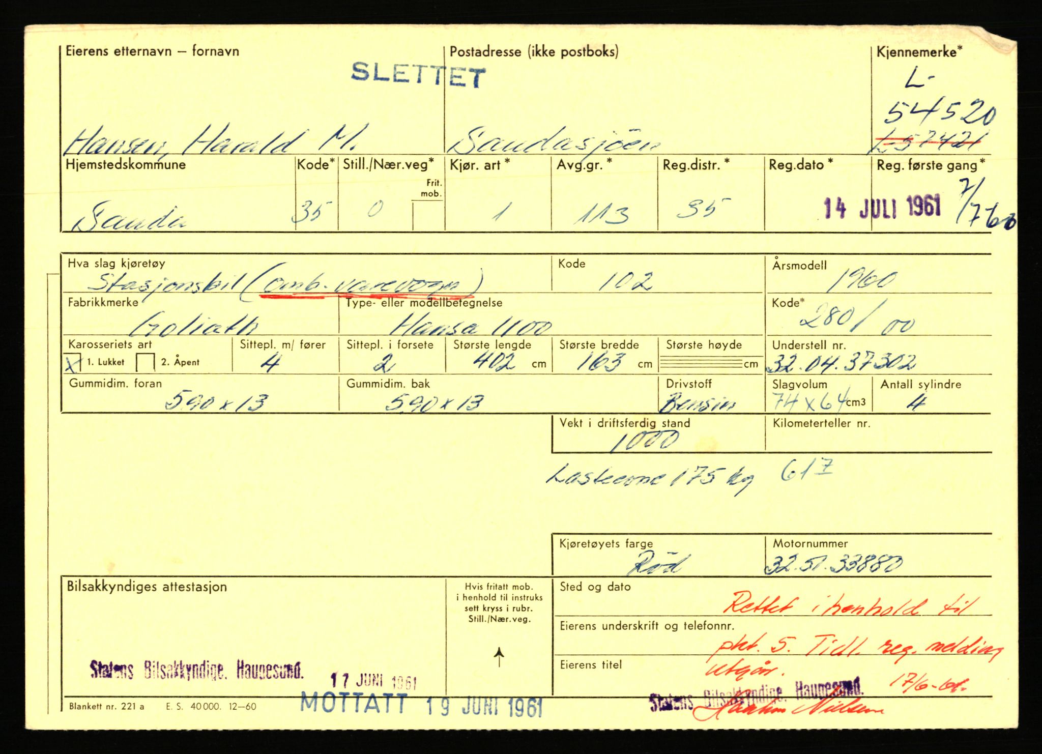 Stavanger trafikkstasjon, AV/SAST-A-101942/0/F/L0054: L-54200 - L-55699, 1930-1971, p. 675