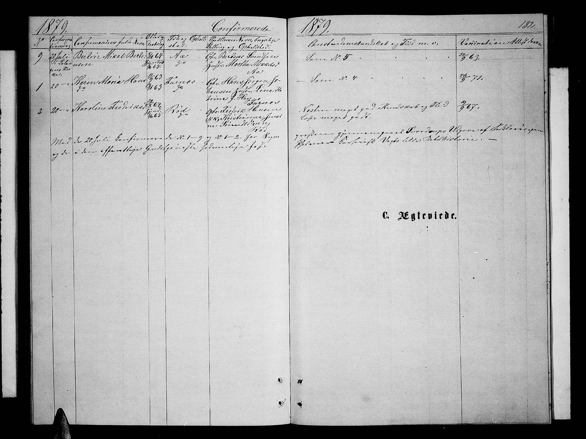 Ibestad sokneprestembete, AV/SATØ-S-0077/H/Ha/Hab/L0006klokker: Parish register (copy) no. 6, 1871-1879, p. 182