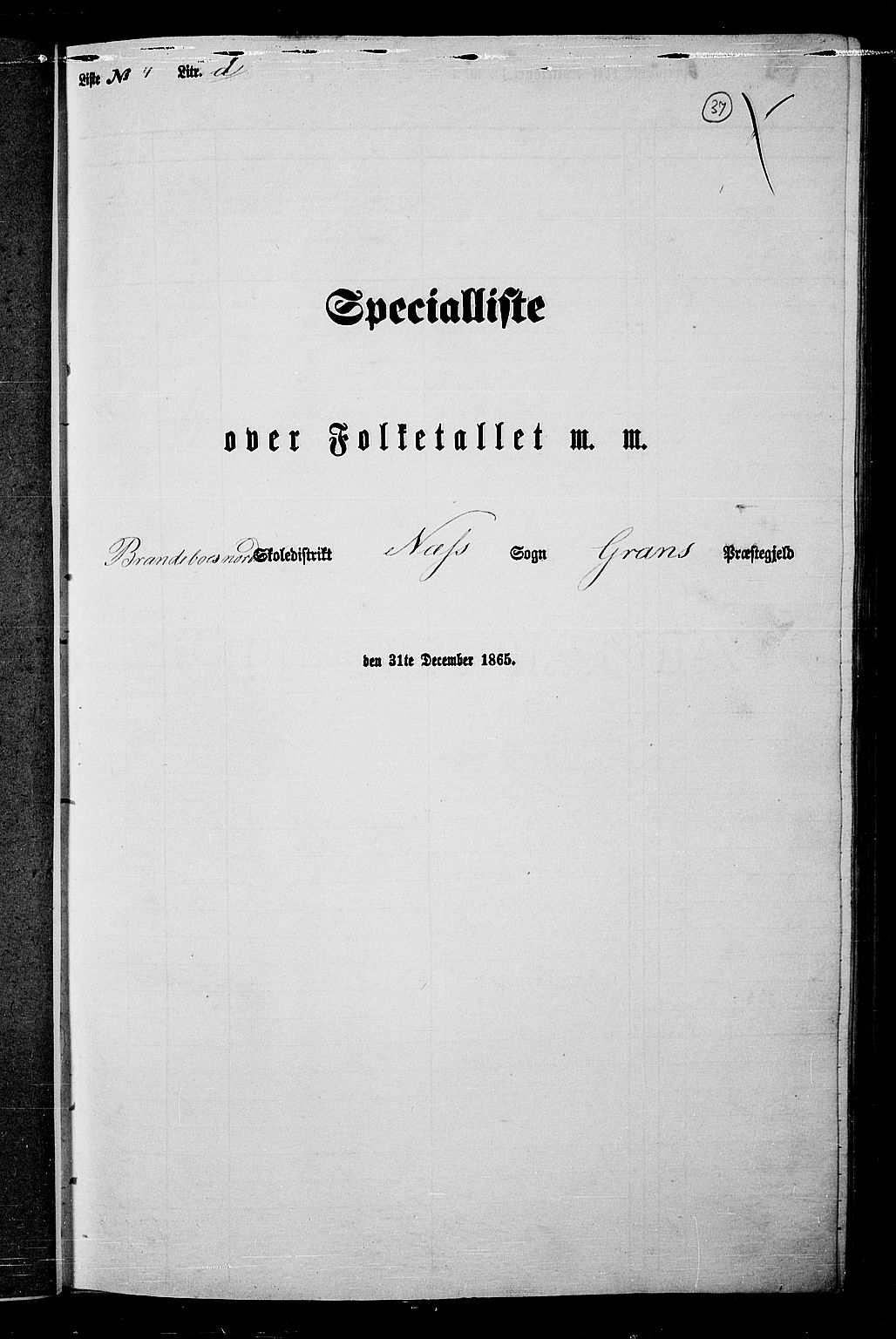 RA, 1865 census for Gran, 1865, p. 221