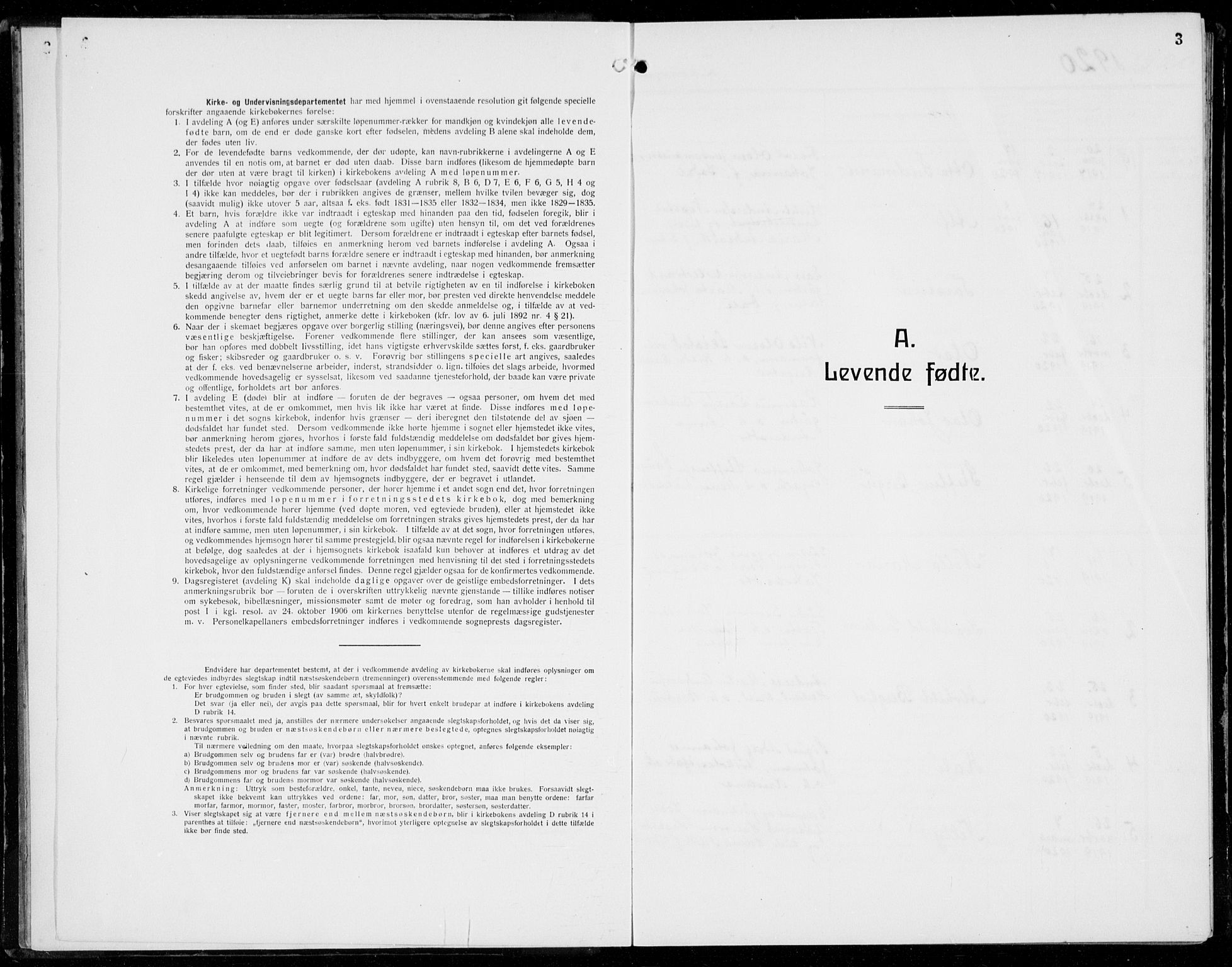 Hamre sokneprestembete, SAB/A-75501/H/Ha/Hab: Parish register (copy) no. B 5, 1920-1940, p. 3