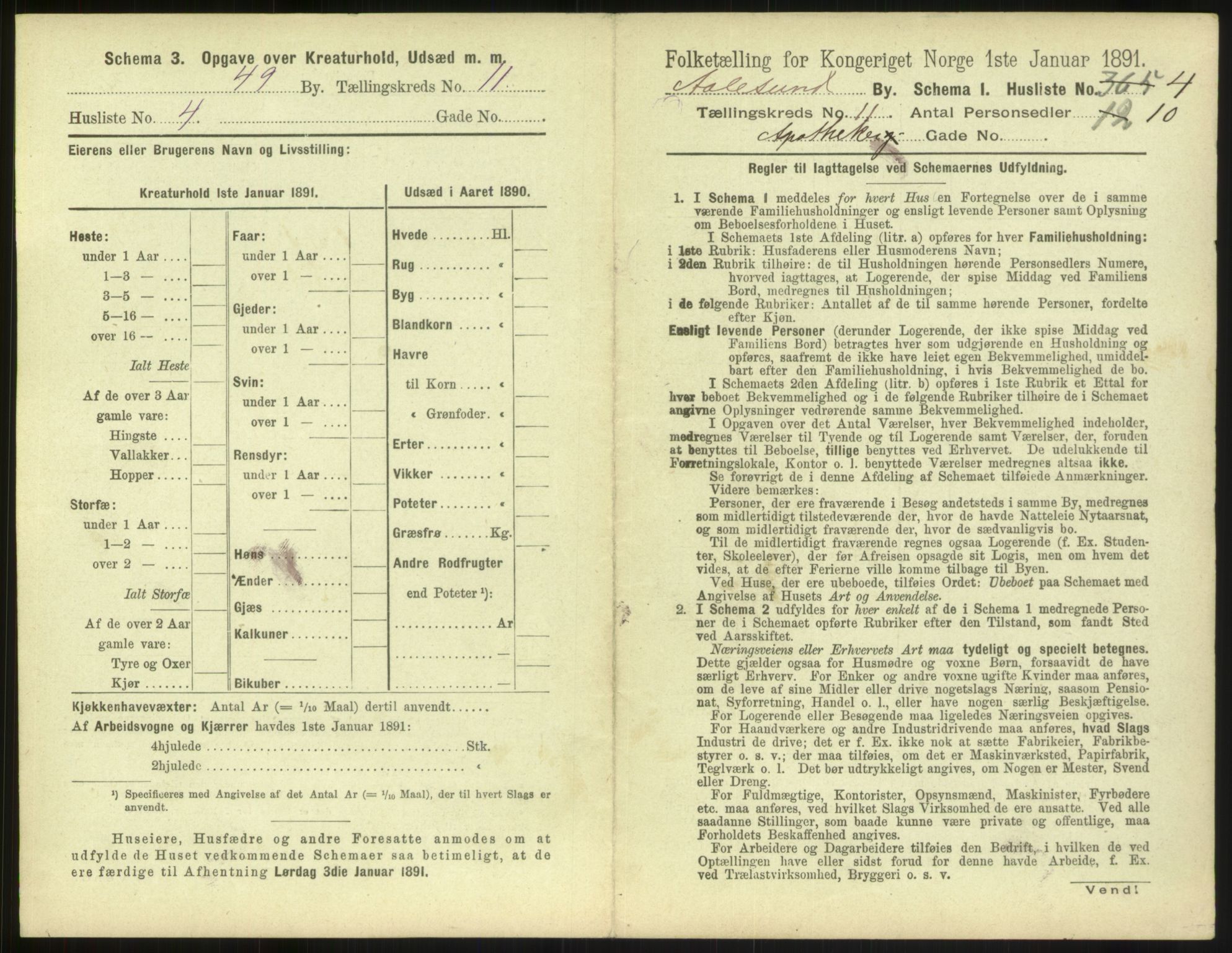 RA, 1891 census for 1501 Ålesund, 1891, p. 804