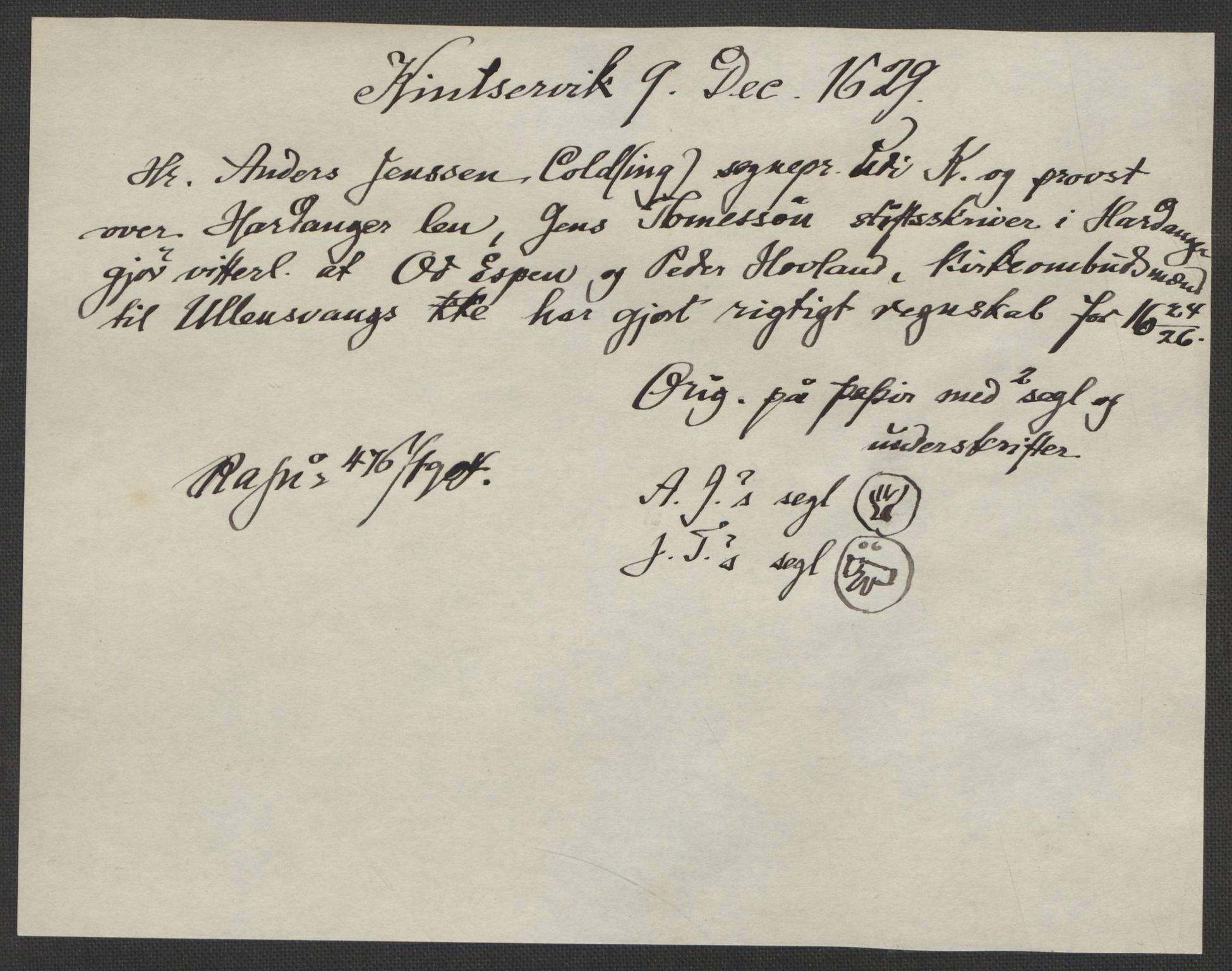 Riksarkivets diplomsamling, AV/RA-EA-5965/F15/L0037: Prestearkiv - Hordaland, 1577-1733, p. 32