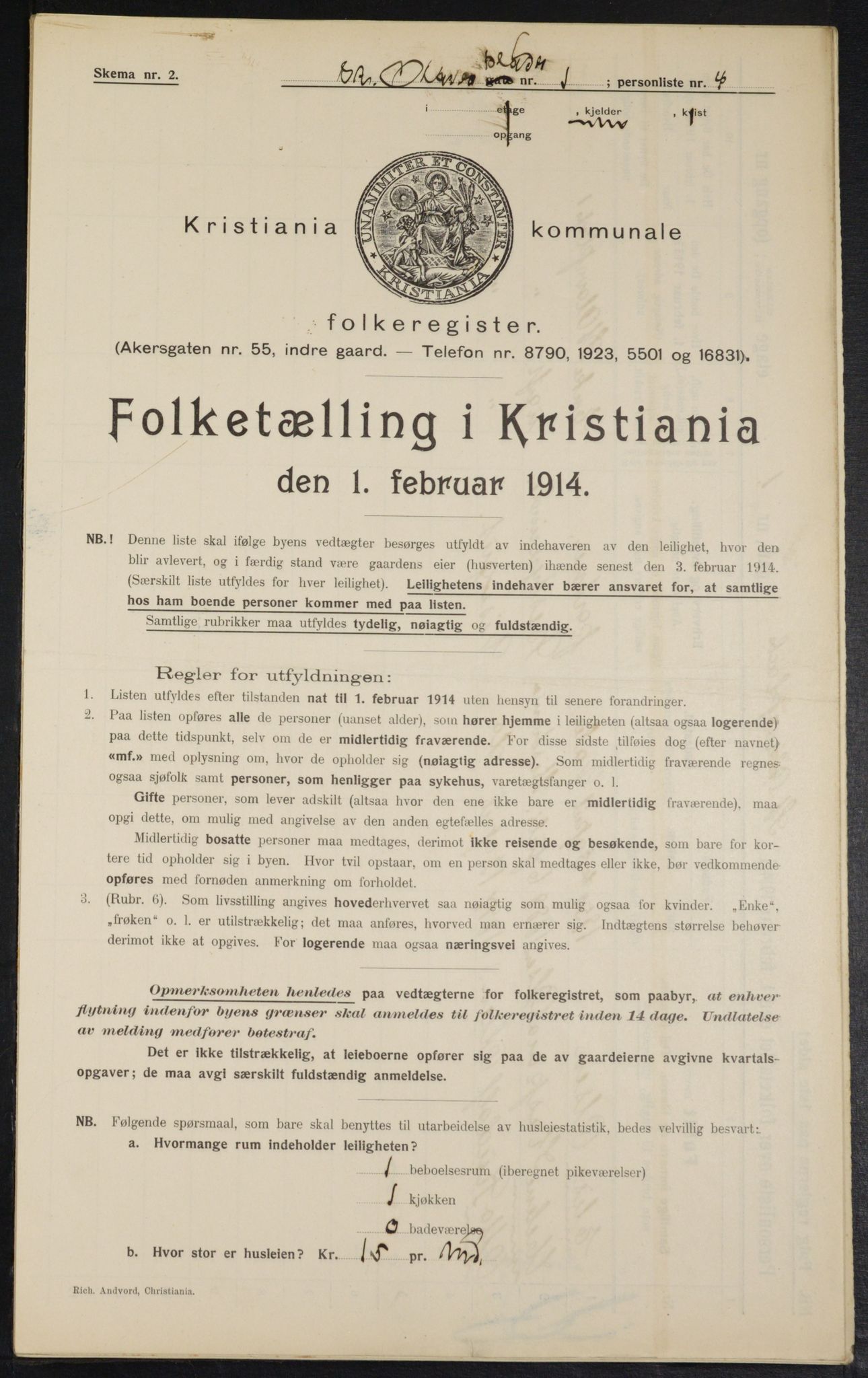 OBA, Municipal Census 1914 for Kristiania, 1914, p. 88195