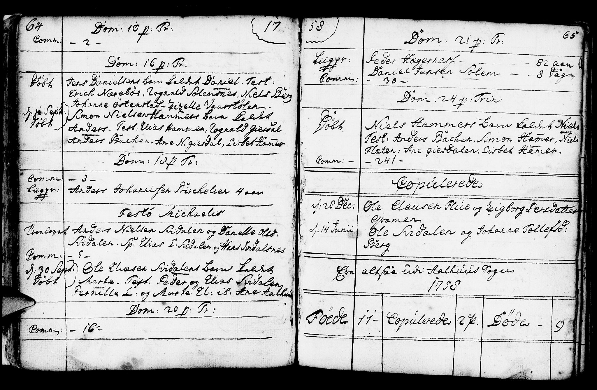 Jølster sokneprestembete, SAB/A-80701/H/Haa/Haaa/L0003: Parish register (official) no. A 3, 1748-1789, p. 64-65