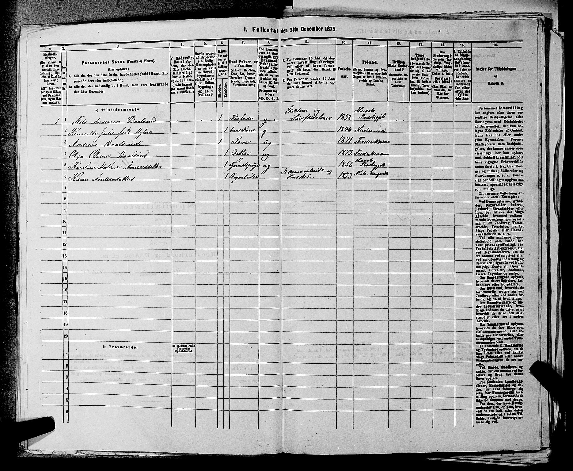 SAKO, 1875 census for 0612P Hole, 1875, p. 1125