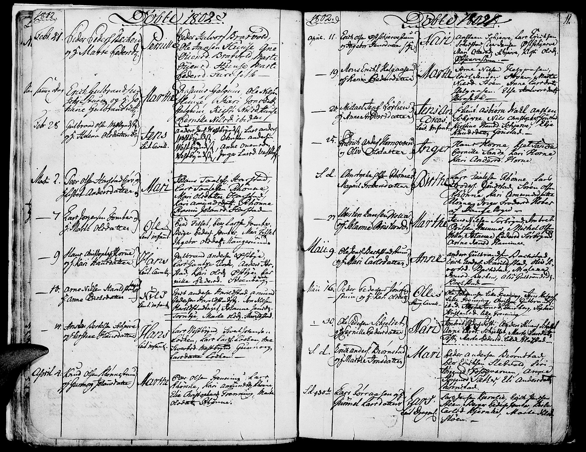Romedal prestekontor, SAH/PREST-004/K/L0001: Parish register (official) no. 1, 1799-1814, p. 11
