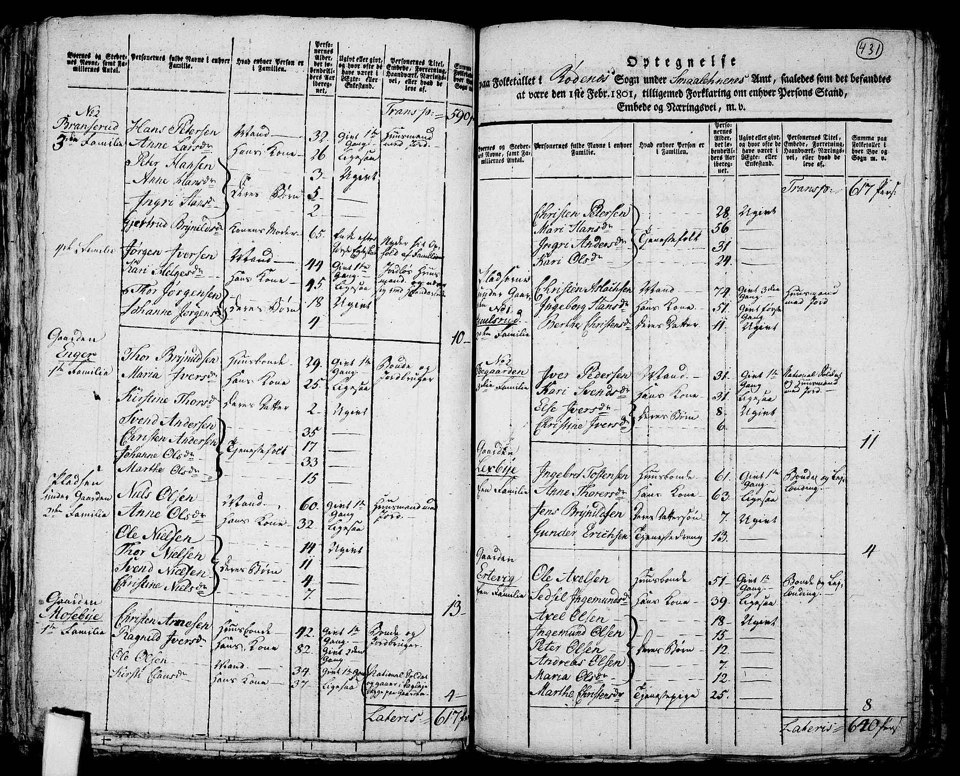 RA, 1801 census for 0120P Rødenes, 1801, p. 430b-431a