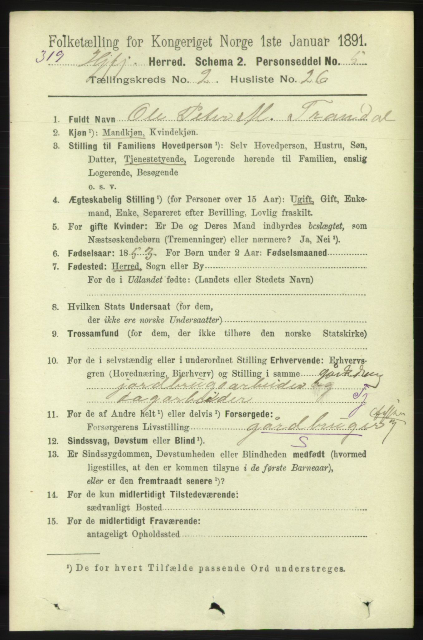 RA, 1891 census for 1522 Hjørundfjord, 1891, p. 432