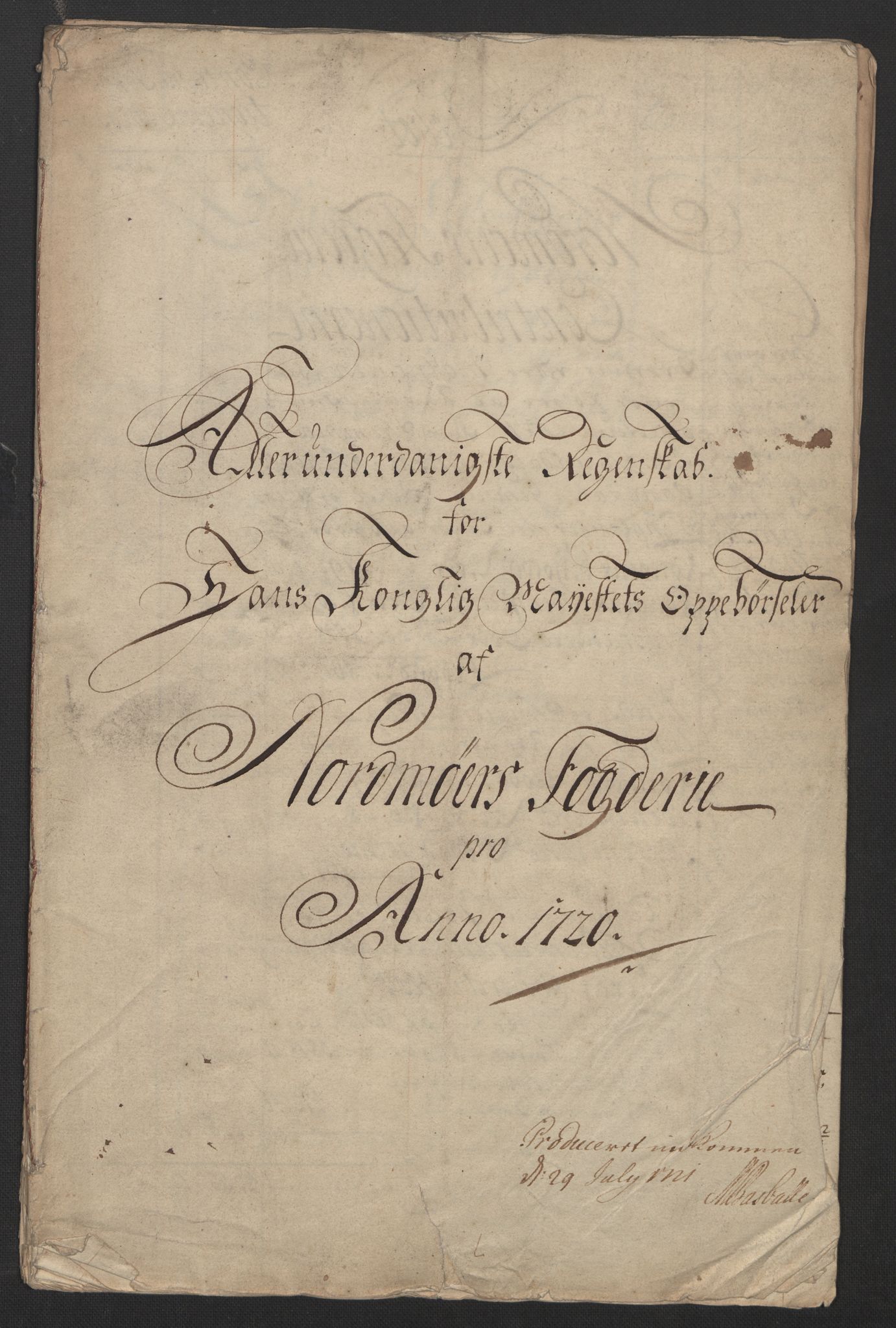 Rentekammeret inntil 1814, Reviderte regnskaper, Fogderegnskap, RA/EA-4092/R56/L3753: Fogderegnskap Nordmøre, 1720, p. 2