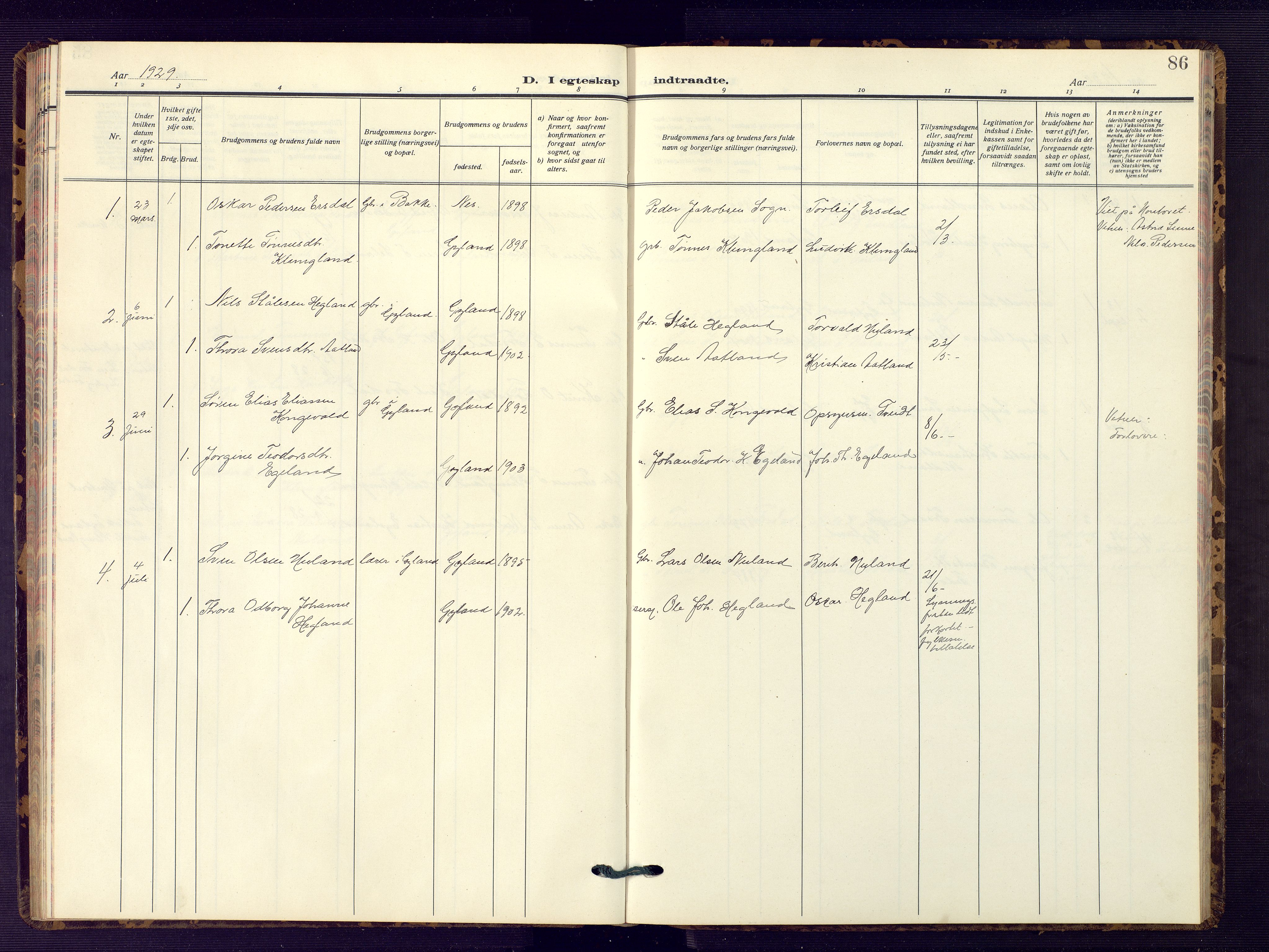 Bakke sokneprestkontor, SAK/1111-0002/F/Fb/Fbb/L0005: Parish register (copy) no. B 5, 1927-1947, p. 86